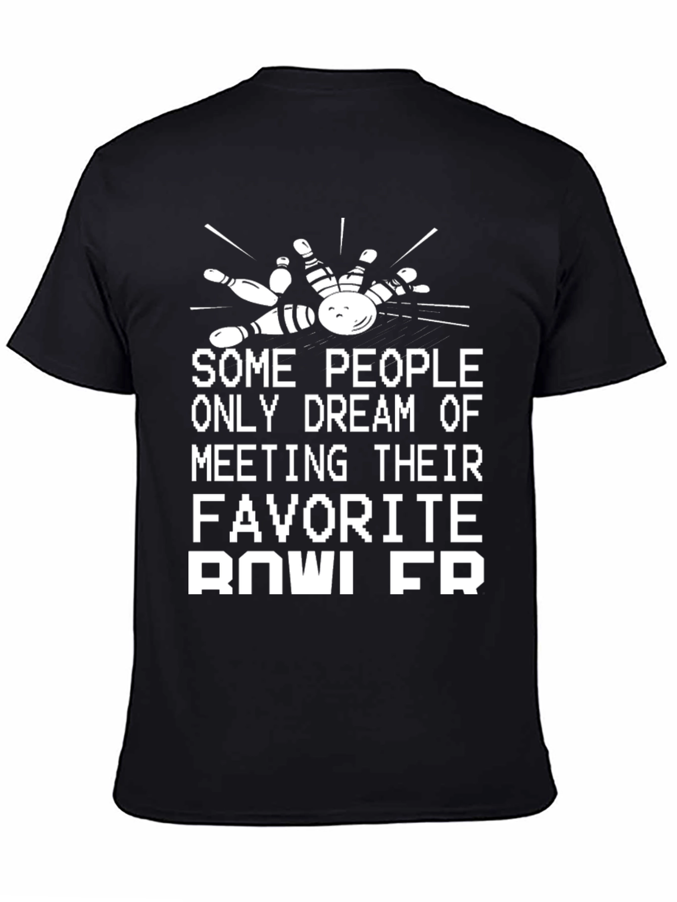 Black Funny Bowling Fan T-Shirt - Bowler Dream Tee view 4