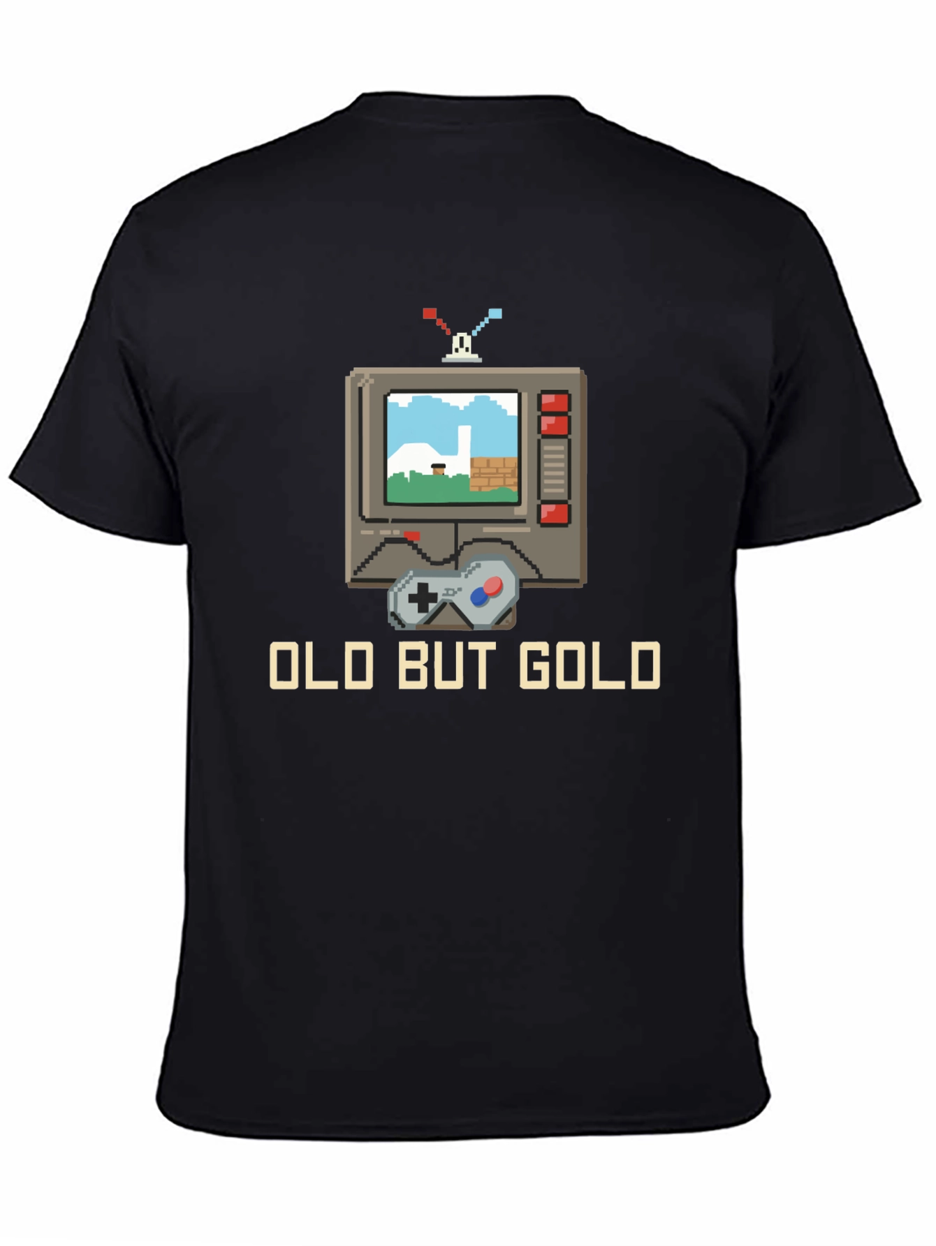 Black Retro Gaming T-Shirt - Old But Gold view 4