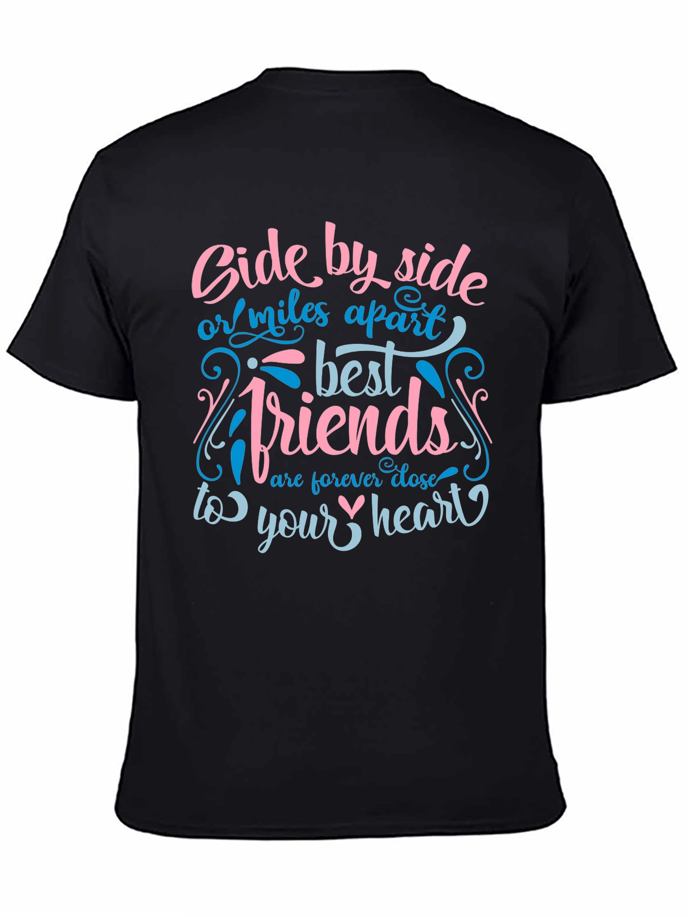 Black Side by Side Best Friends Black Graphic Tee view 4
