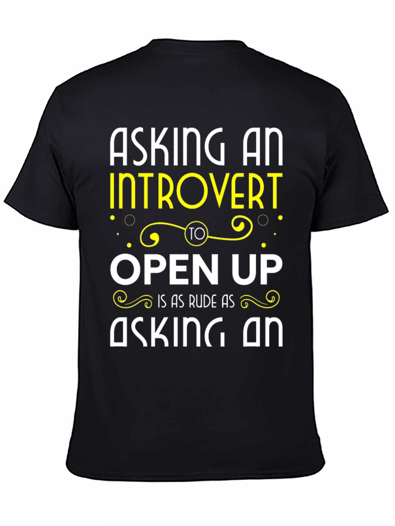 Black Introvert Humor T-Shirt: Funny Sarcastic Tee view 4