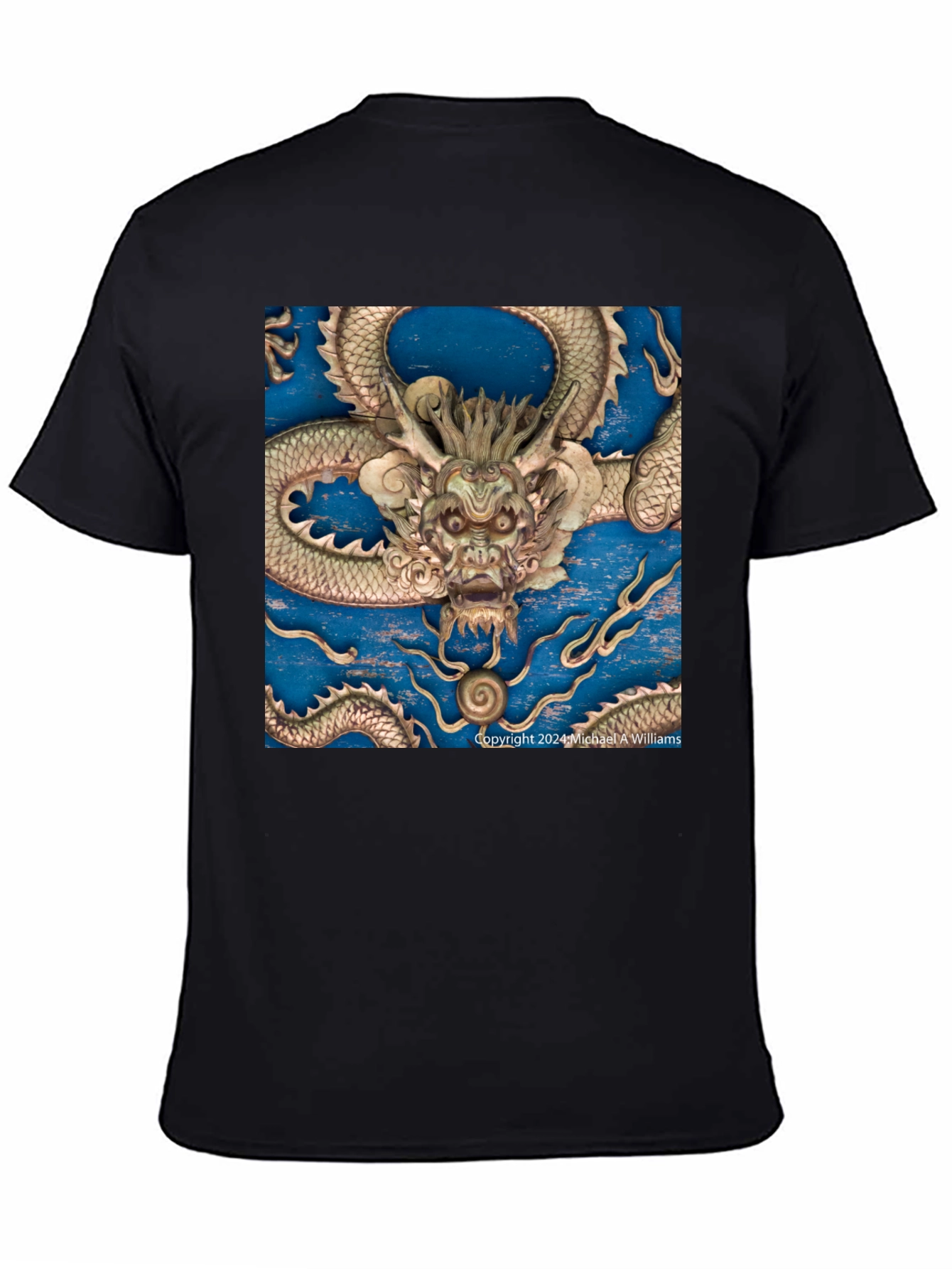Black Dragon Carving T-Shirt view 4