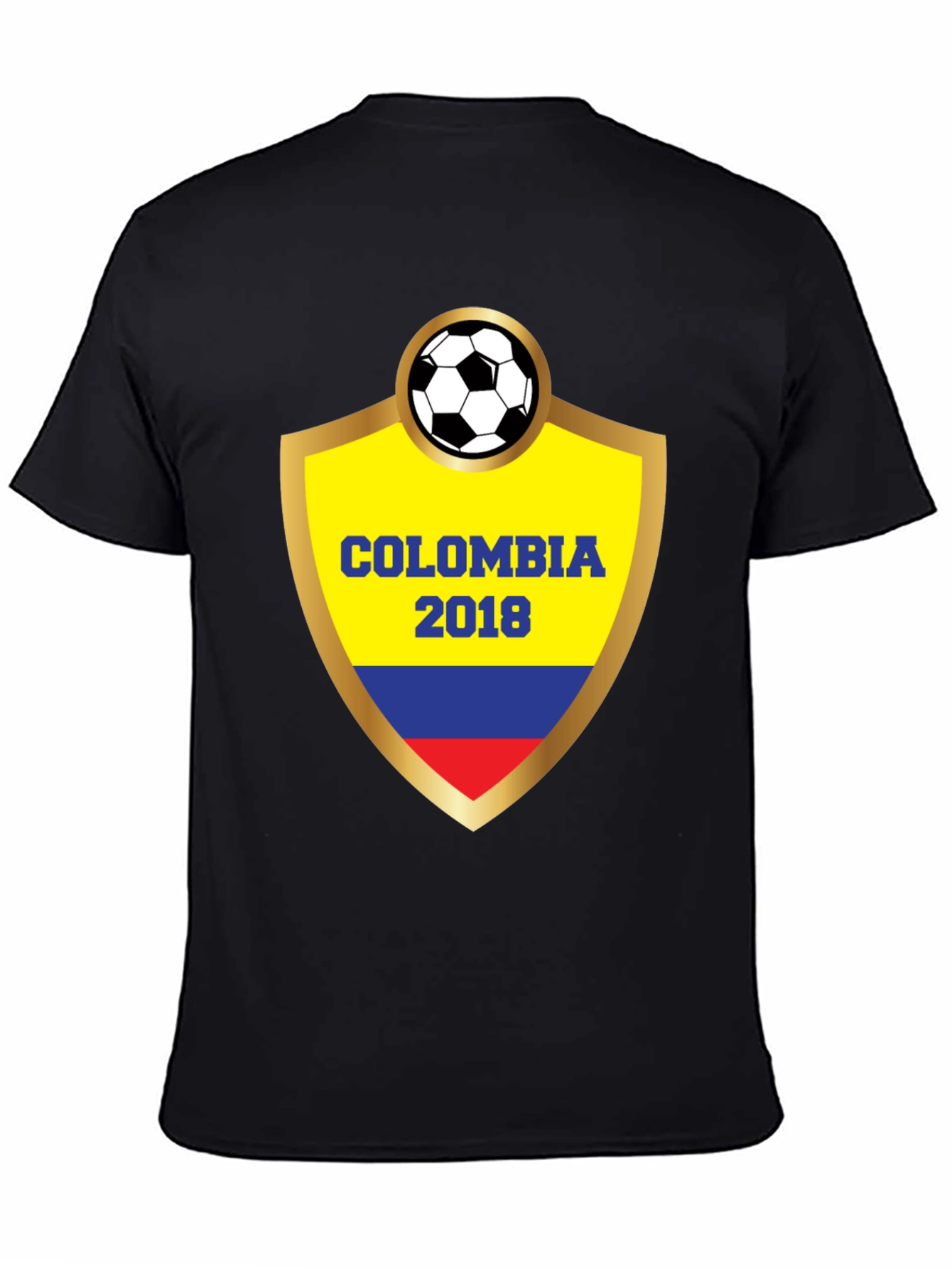 Black Colombia 2018 Soccer T-Shirt view 4