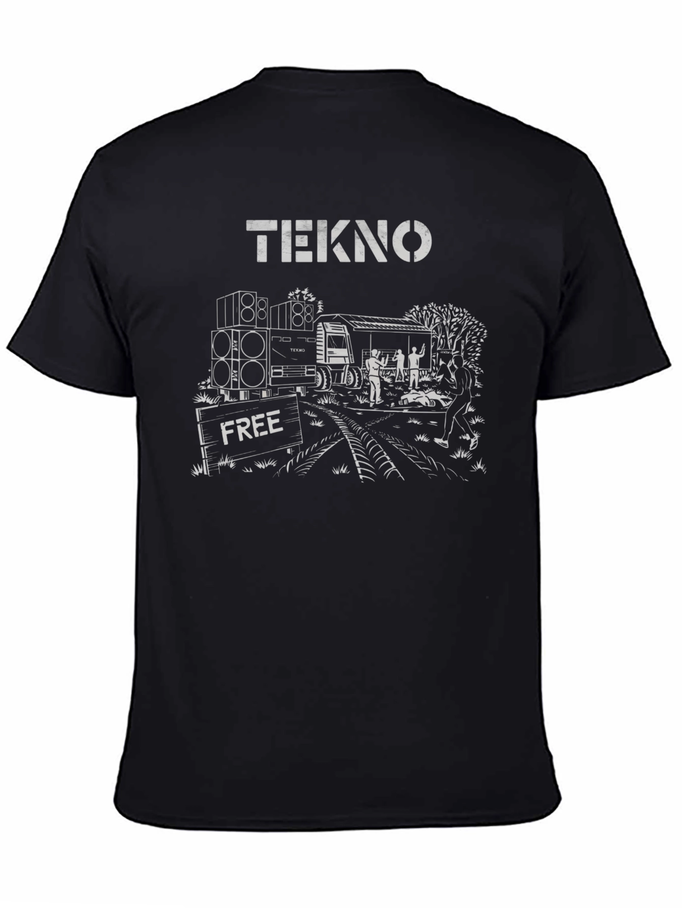 Black Tekno Free Party T-Shirt - Black view 4