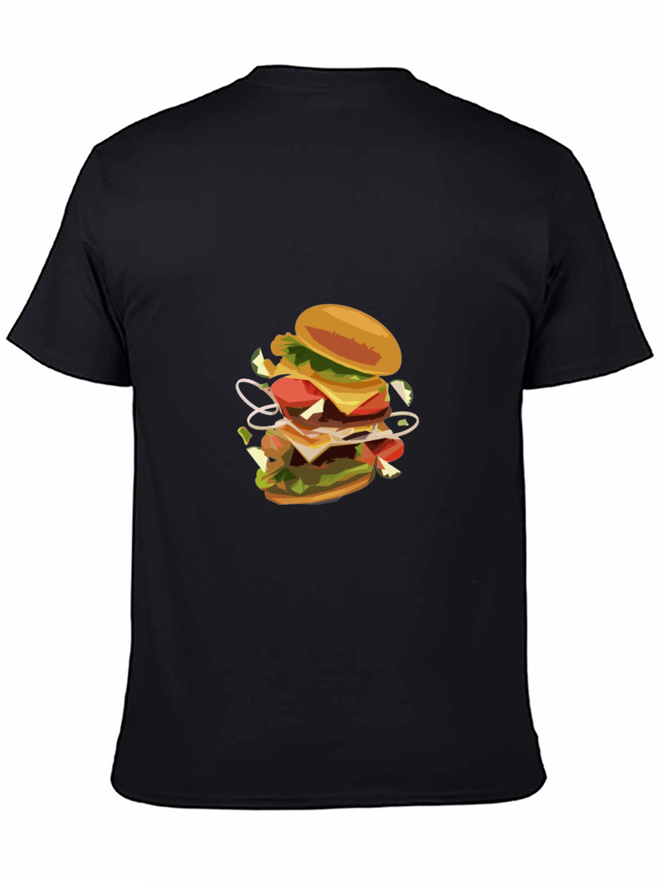 Black Burger Graphic Black T-Shirt view 4