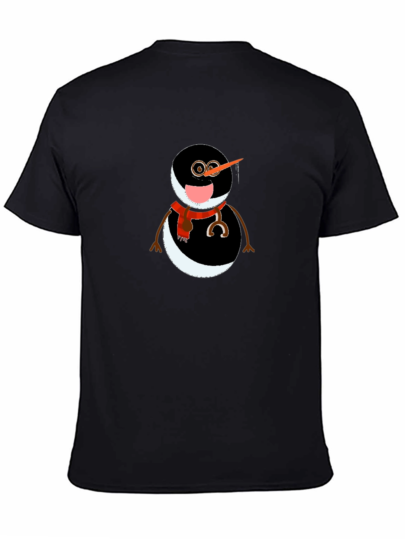 Black Snowman Graphic Tee - Unique Winter Style view 4