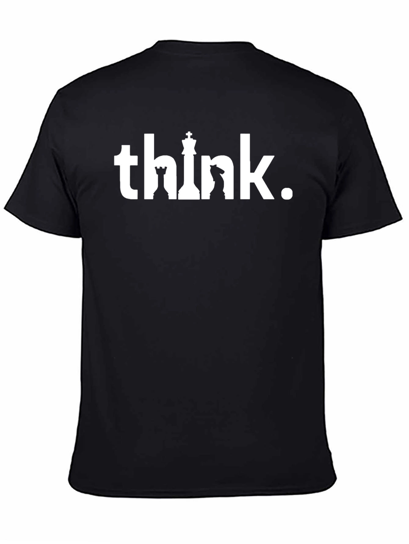 Black Think Chess Piece Graphic T-Shirt view 4