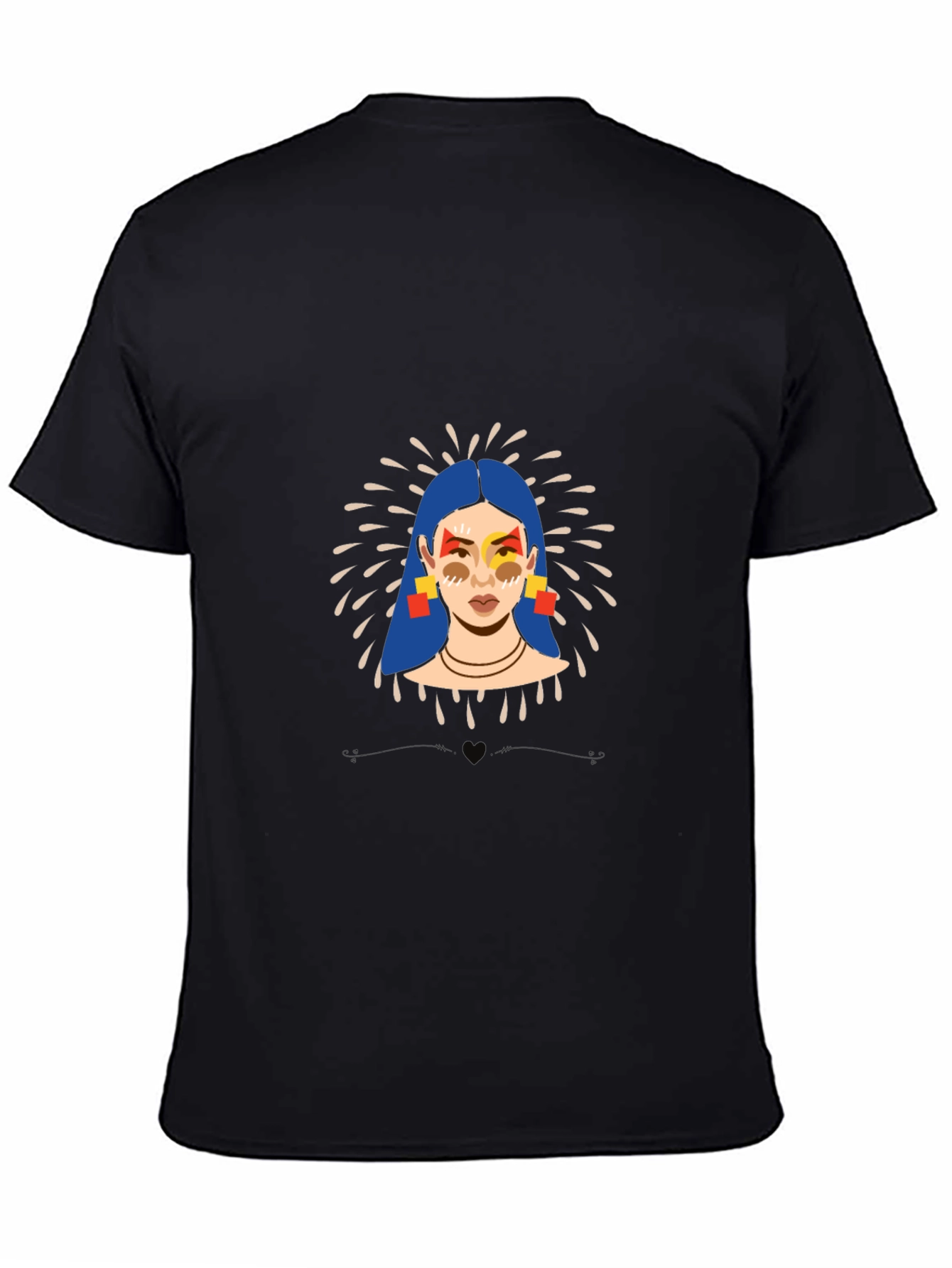 Black Graphic Print Tee: Stylish Art T-Shirt view 4