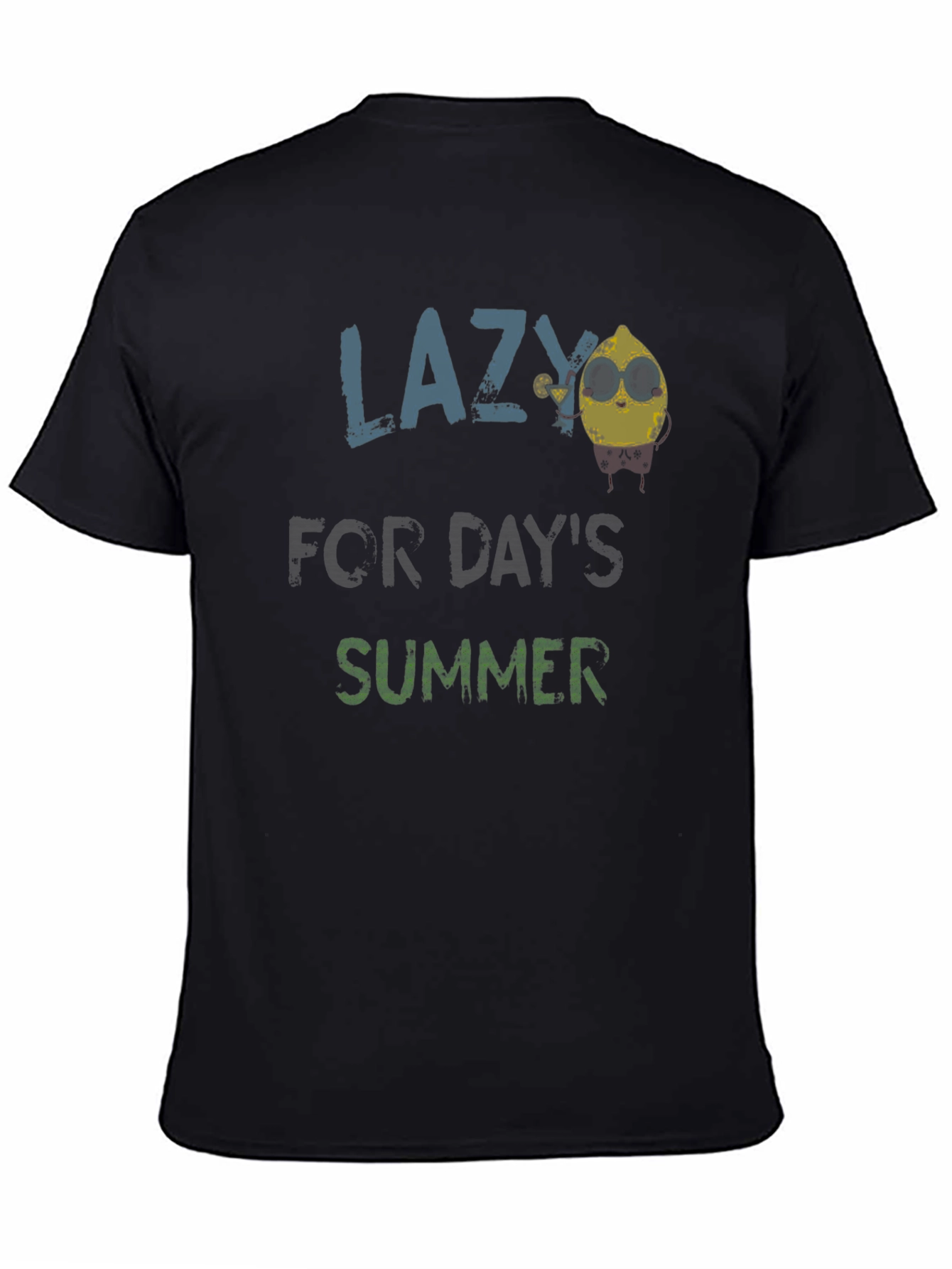 Black Lazy For Day's Summer T-Shirt view 4