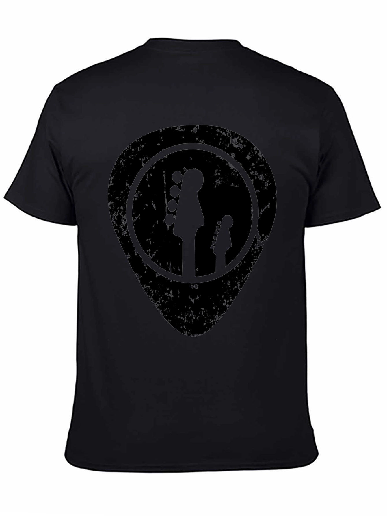 Black Guitar Pick T-Shirt - Rock and Roll Tee view 4