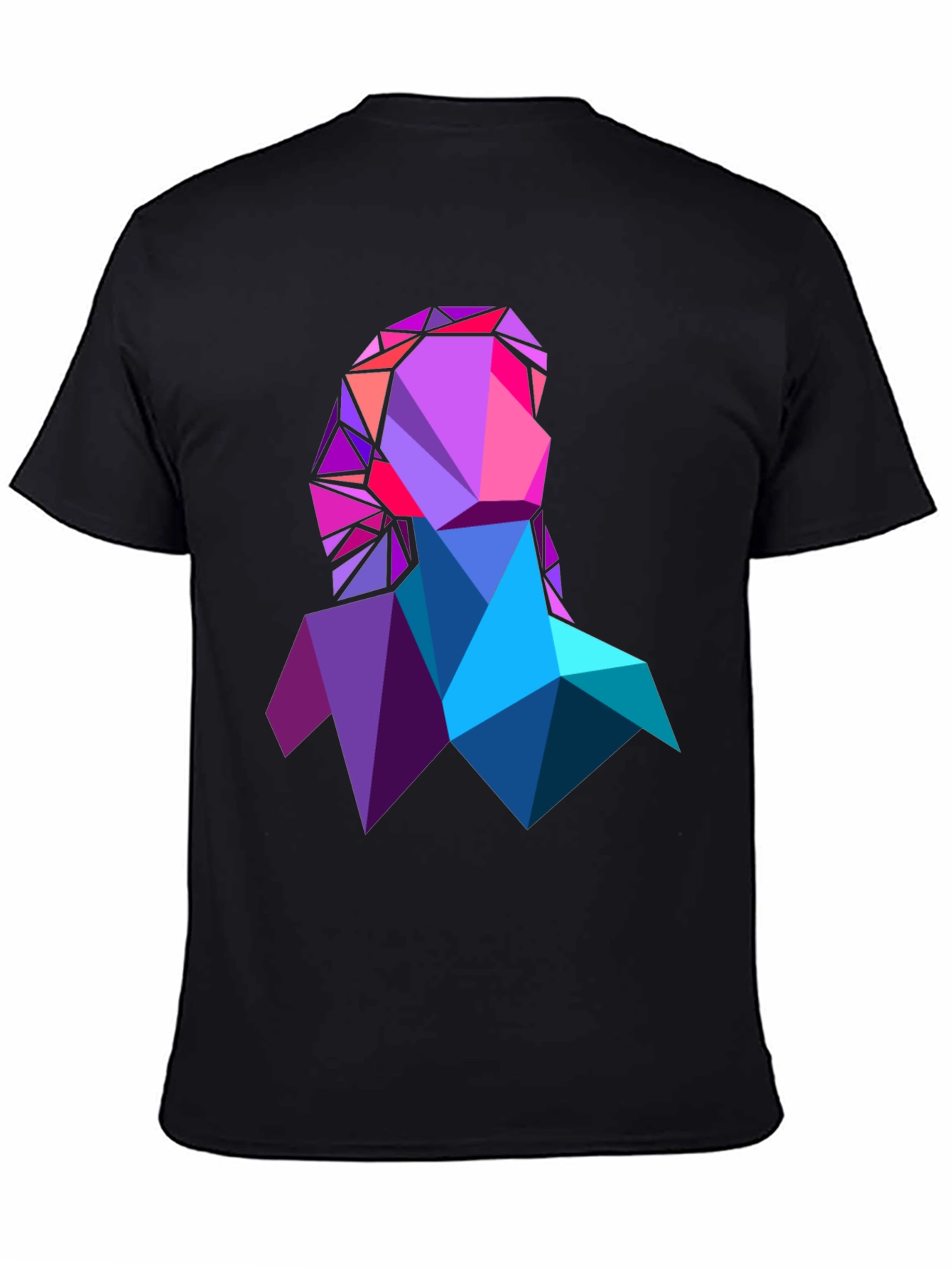 Geometric Portrait Graphic Tee - Modern Art Style Shirt - 4