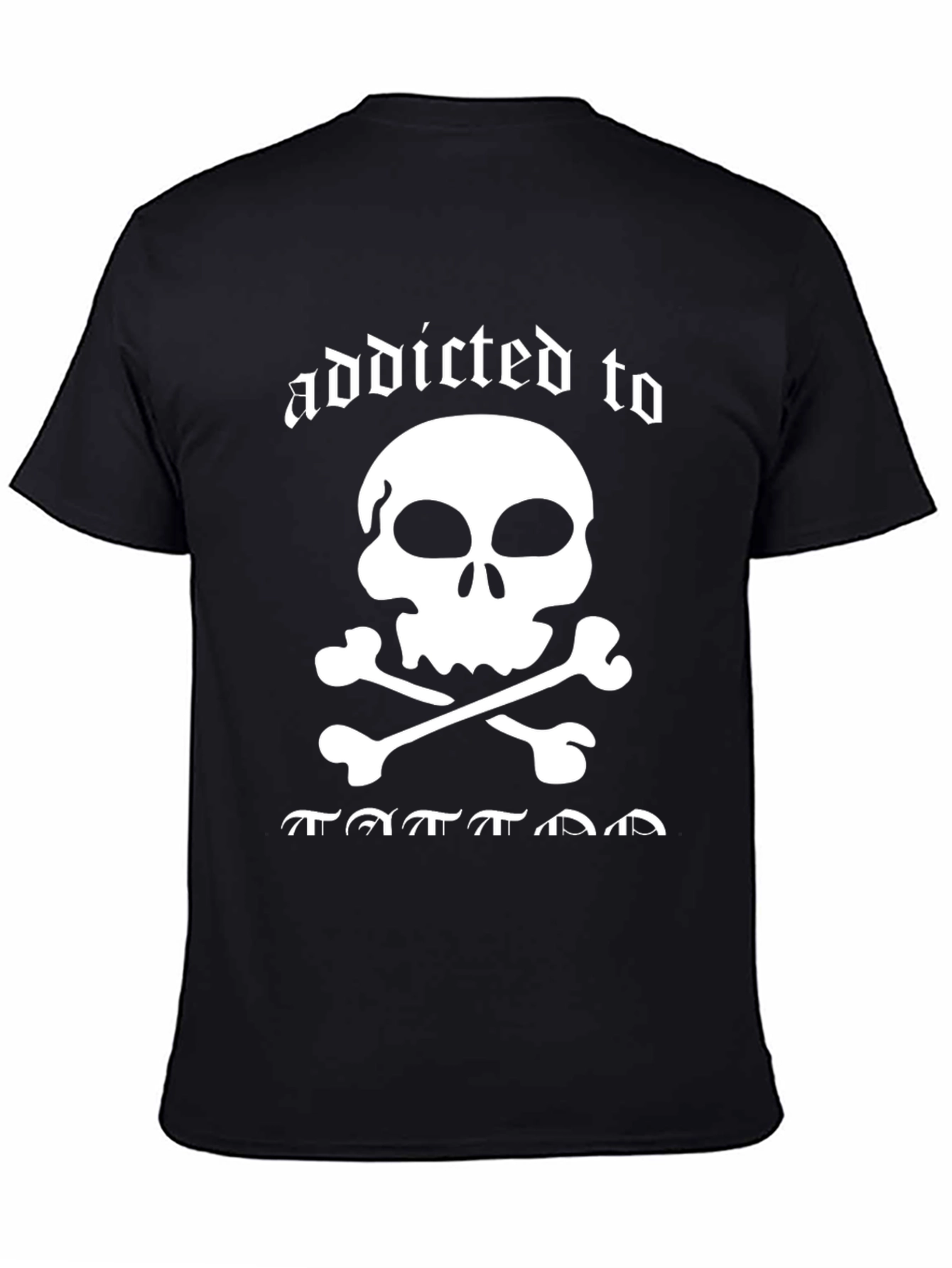 Black Addicted to Tattoos Skull Graphic Tee view 4