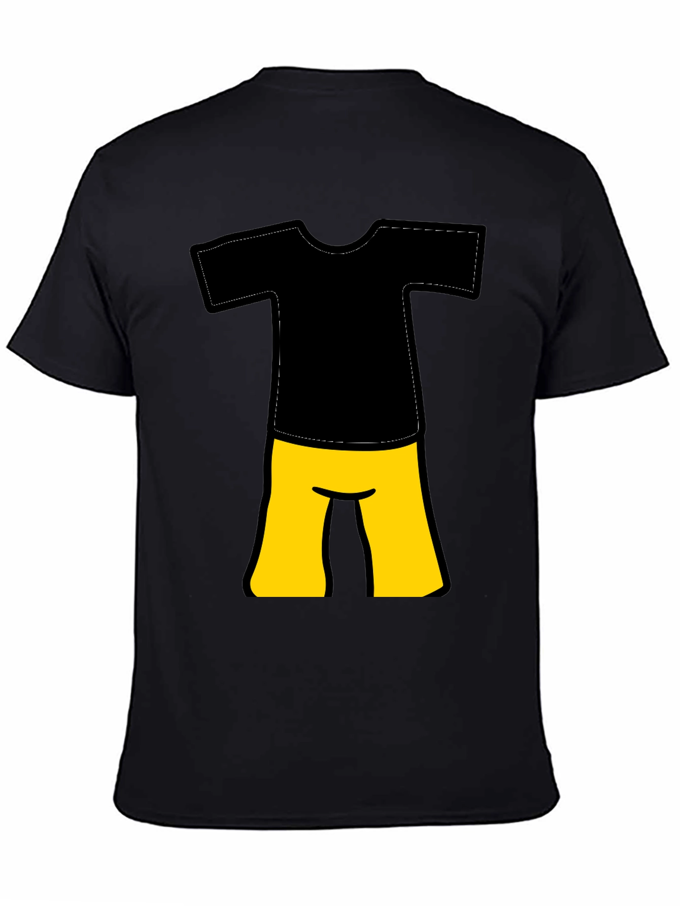 Black Black Cartoon Outfit T-Shirt view 4