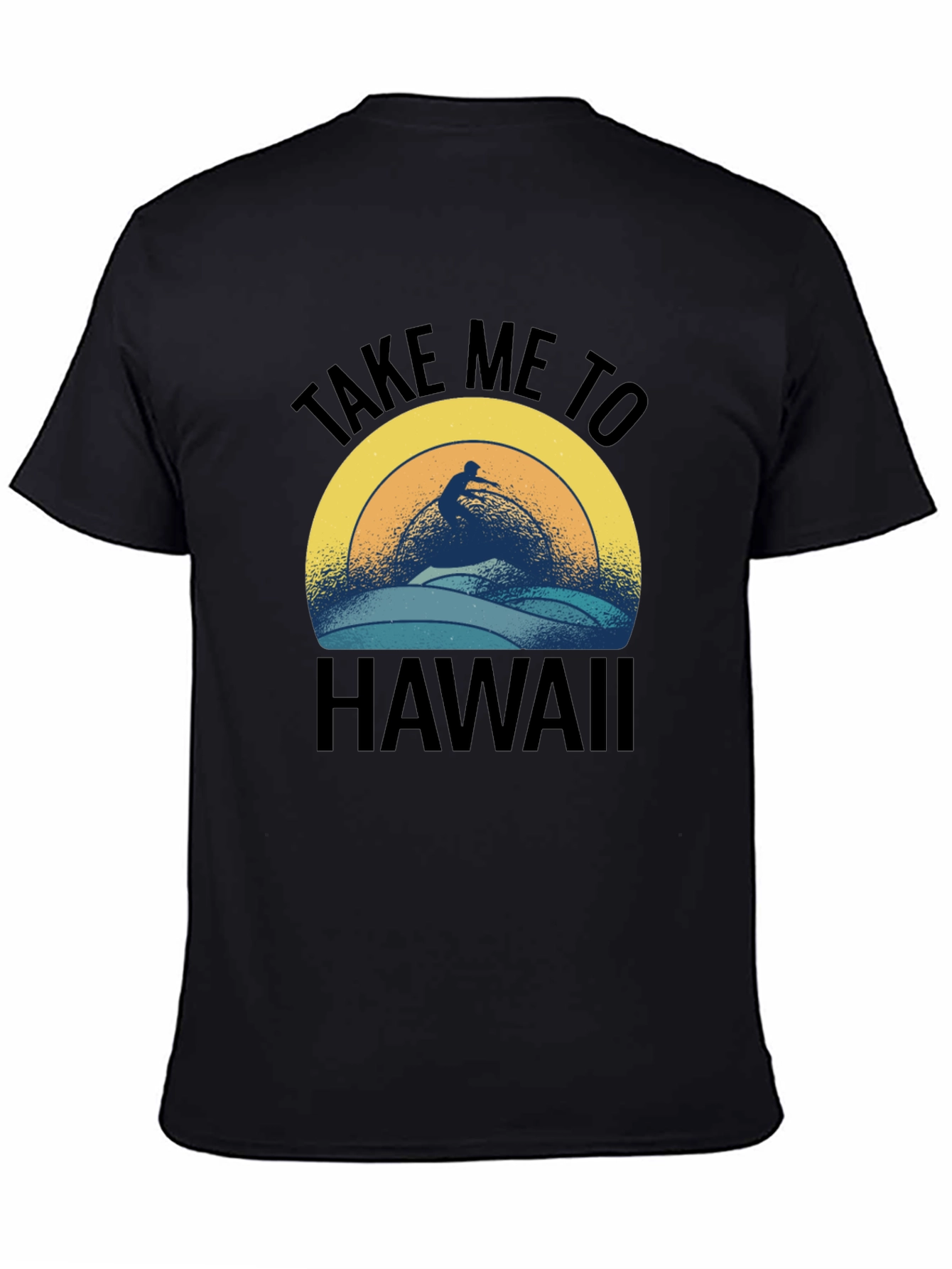 Black Take Me To Hawaii Surfer Graphic T-Shirt view 4