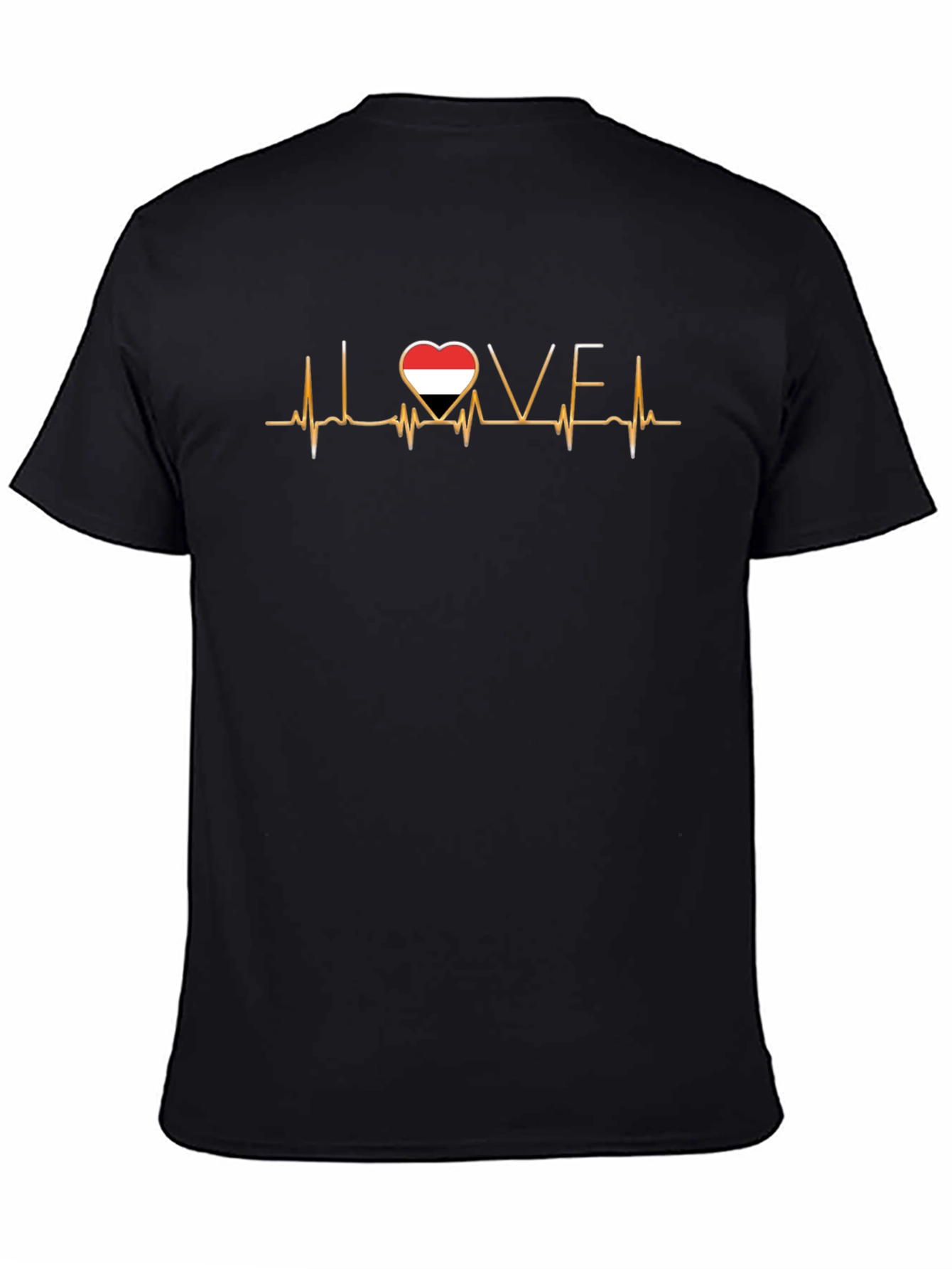 Love Yemen Heartbeat T-Shirt - Black - 4