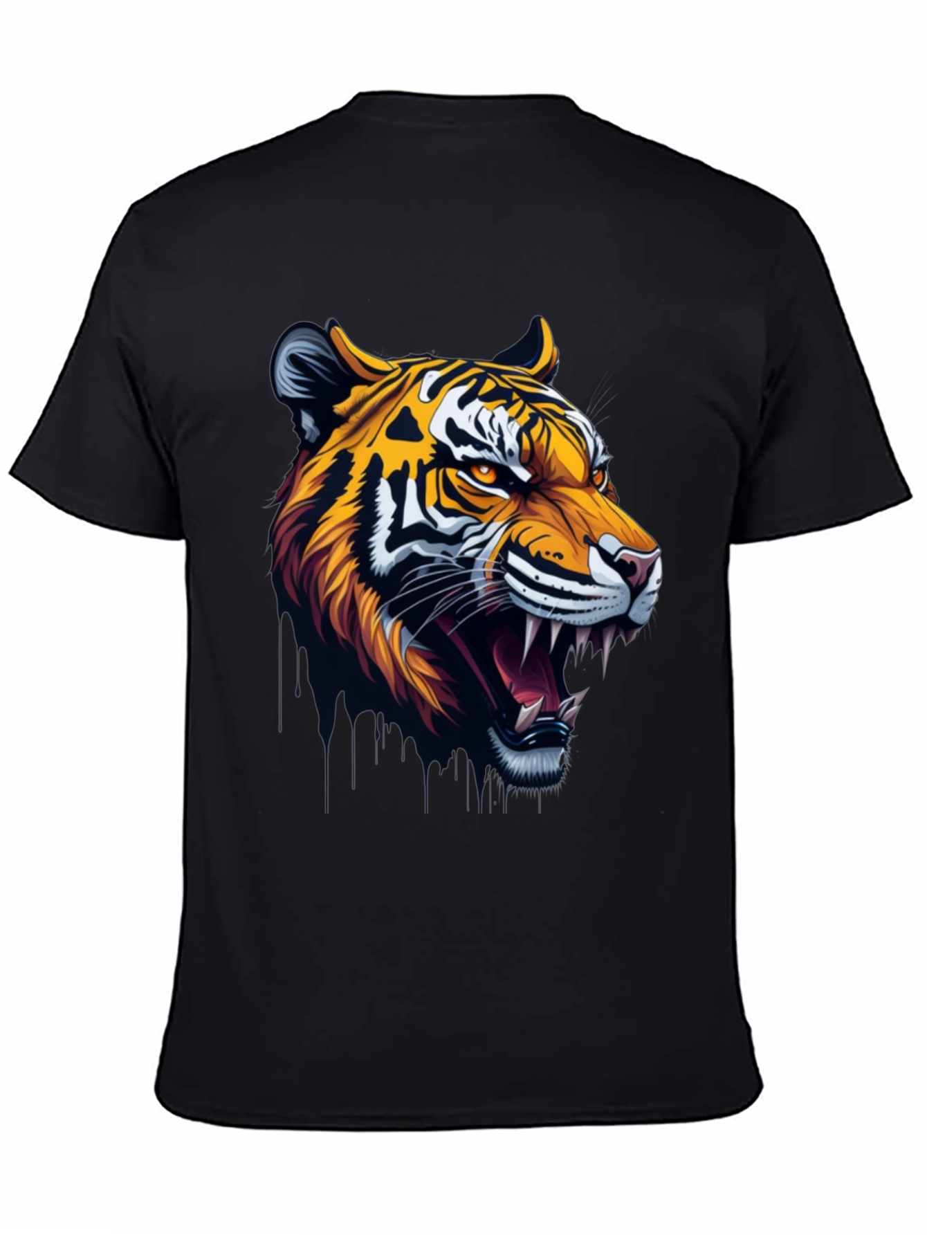 Black Tiger Graphic T-Shirt - Bold Black Tee view 4