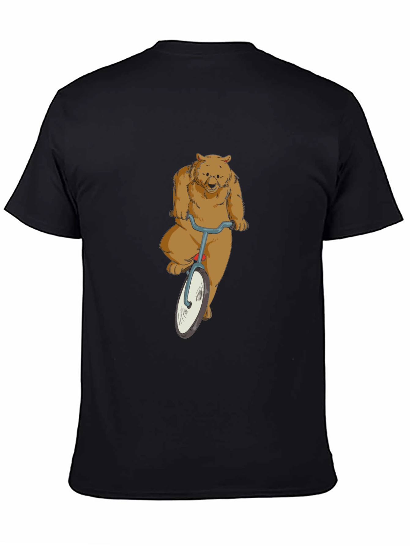 Black Bear on a Bike Graphic T-Shirt view 4