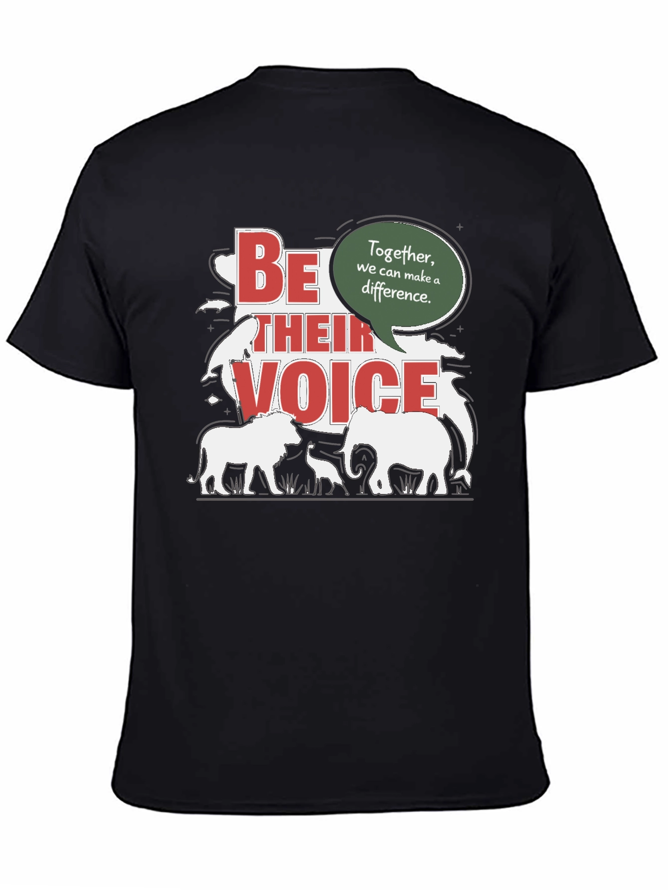 Black Be Their Voice T-Shirt - Animal Conservation Tee view 4