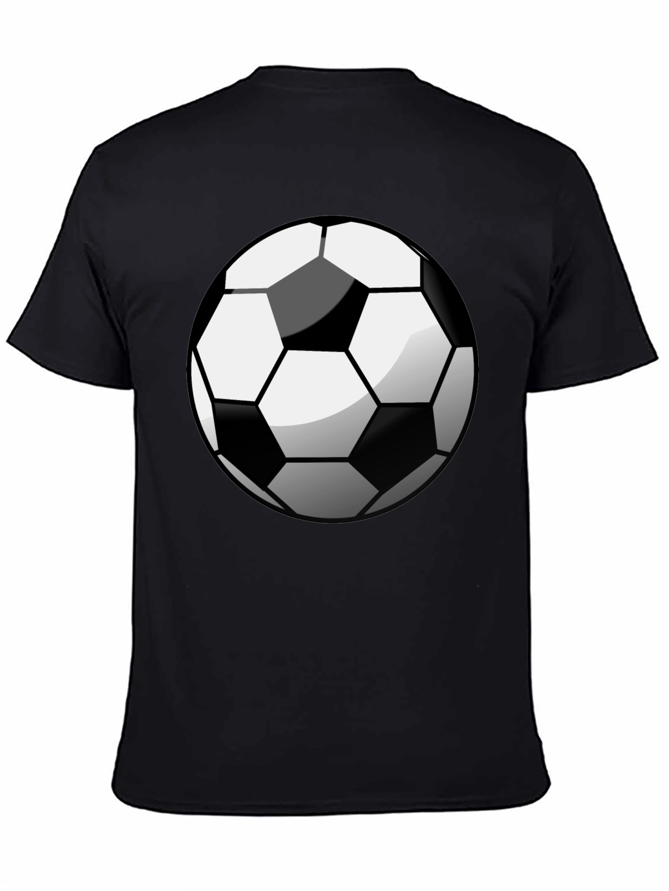 Black Soccer Ball Graphic Tee - Black Cotton T-Shirt view 4
