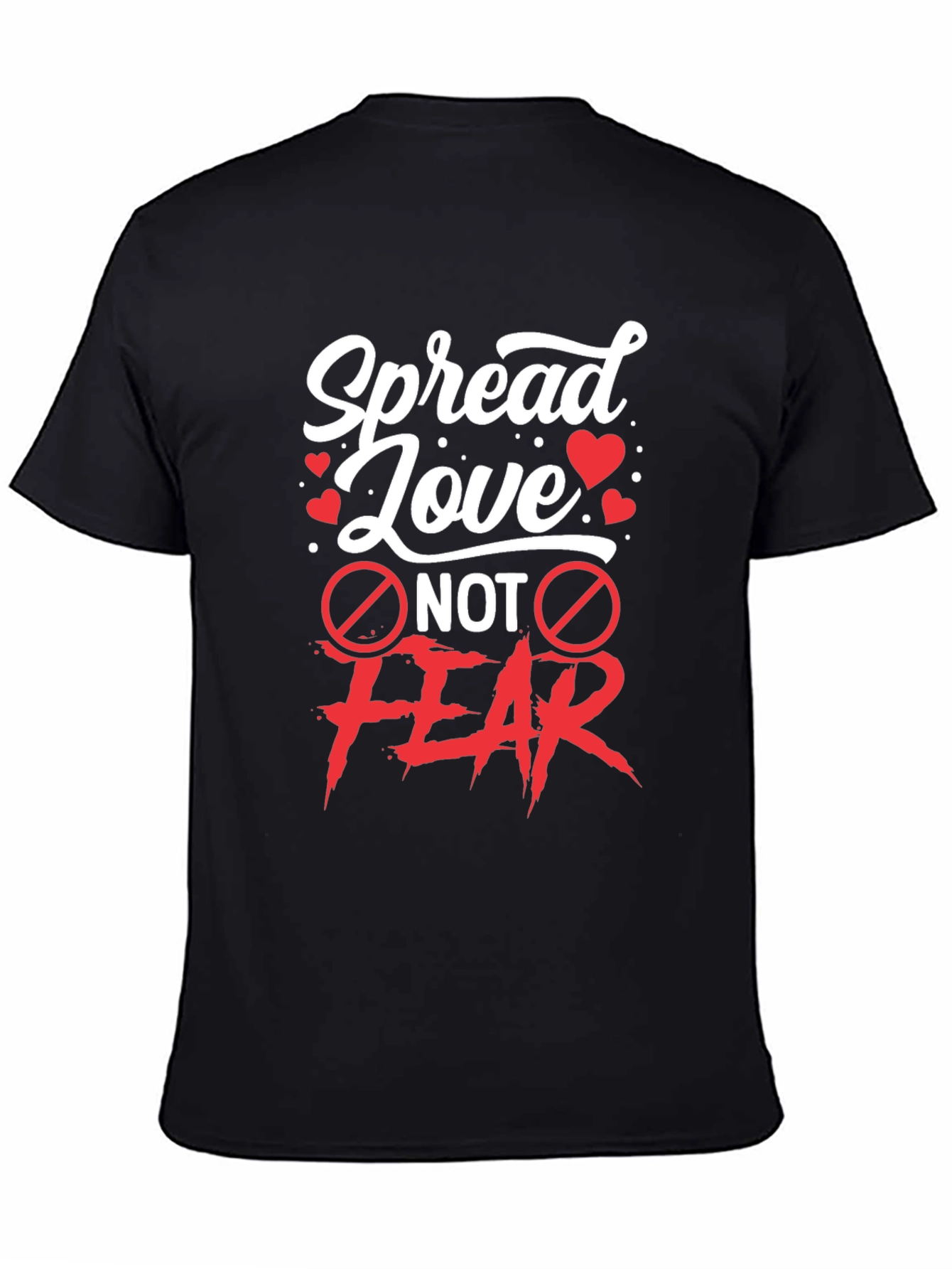 Black Spread Love Not Fear Graphic T-Shirt view 4