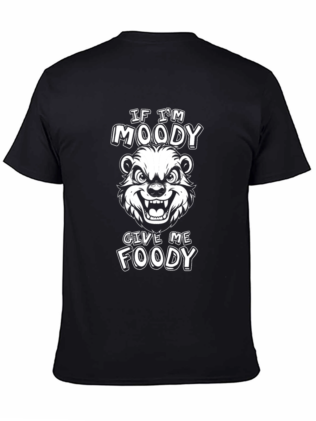 Black Moody Badger Graphic Black T-Shirt view 4