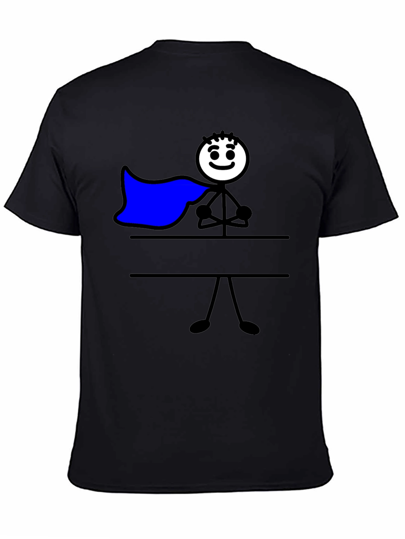 Black Superhero Stick Figure Graphic Tee - Mens Black T-Shirt view 4