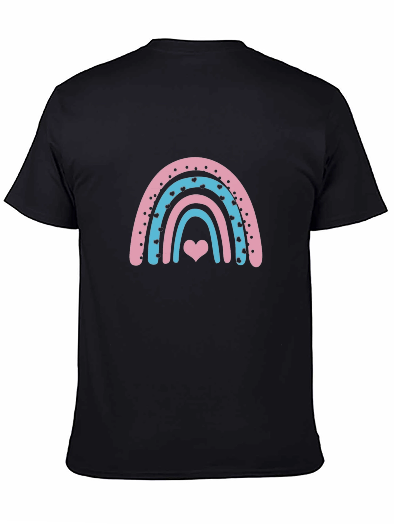 Black Rainbow Heart Graphic Tee - Black view 4