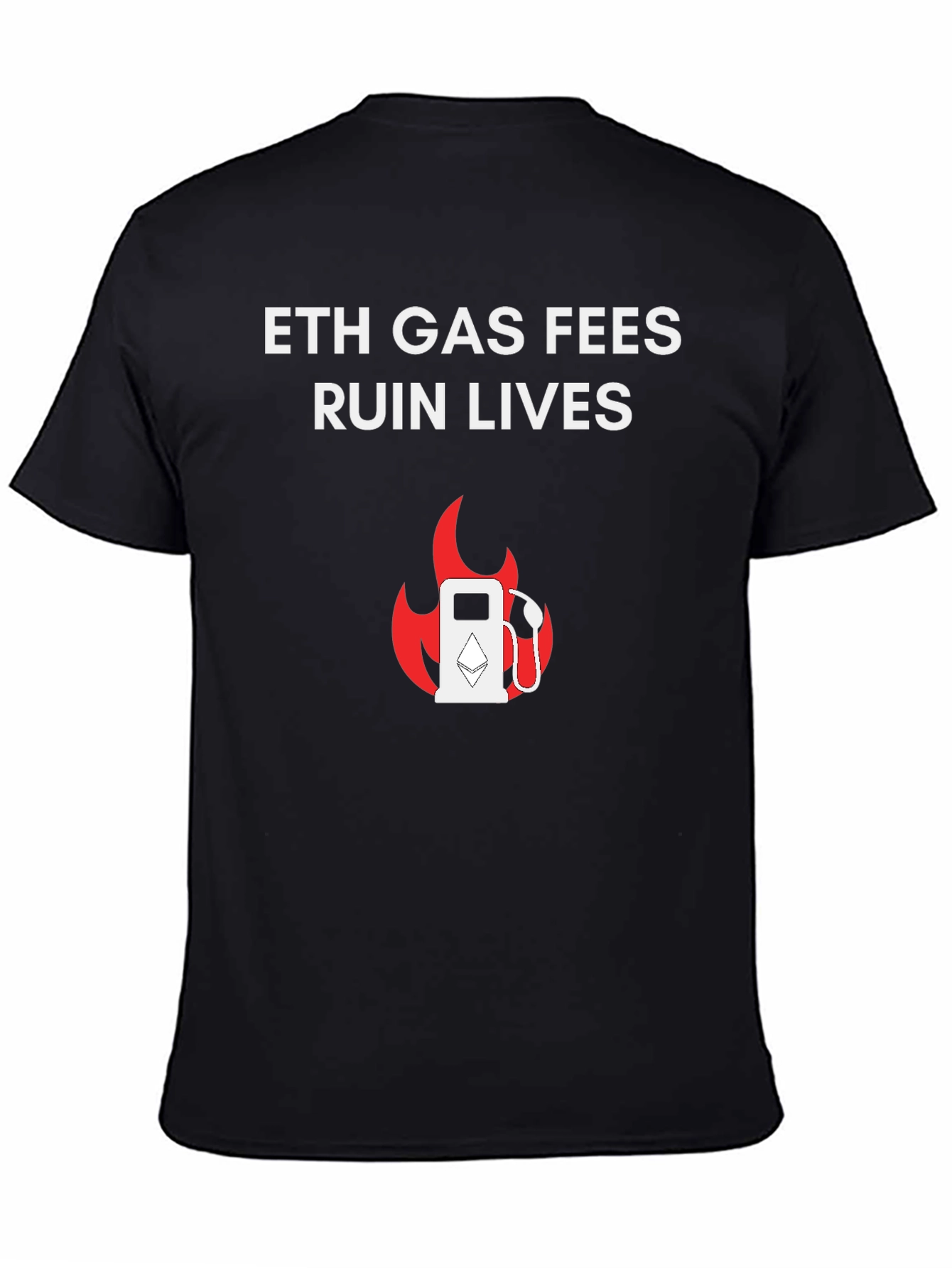 Black ETH Gas Fees Ruin Lives T-Shirt view 4