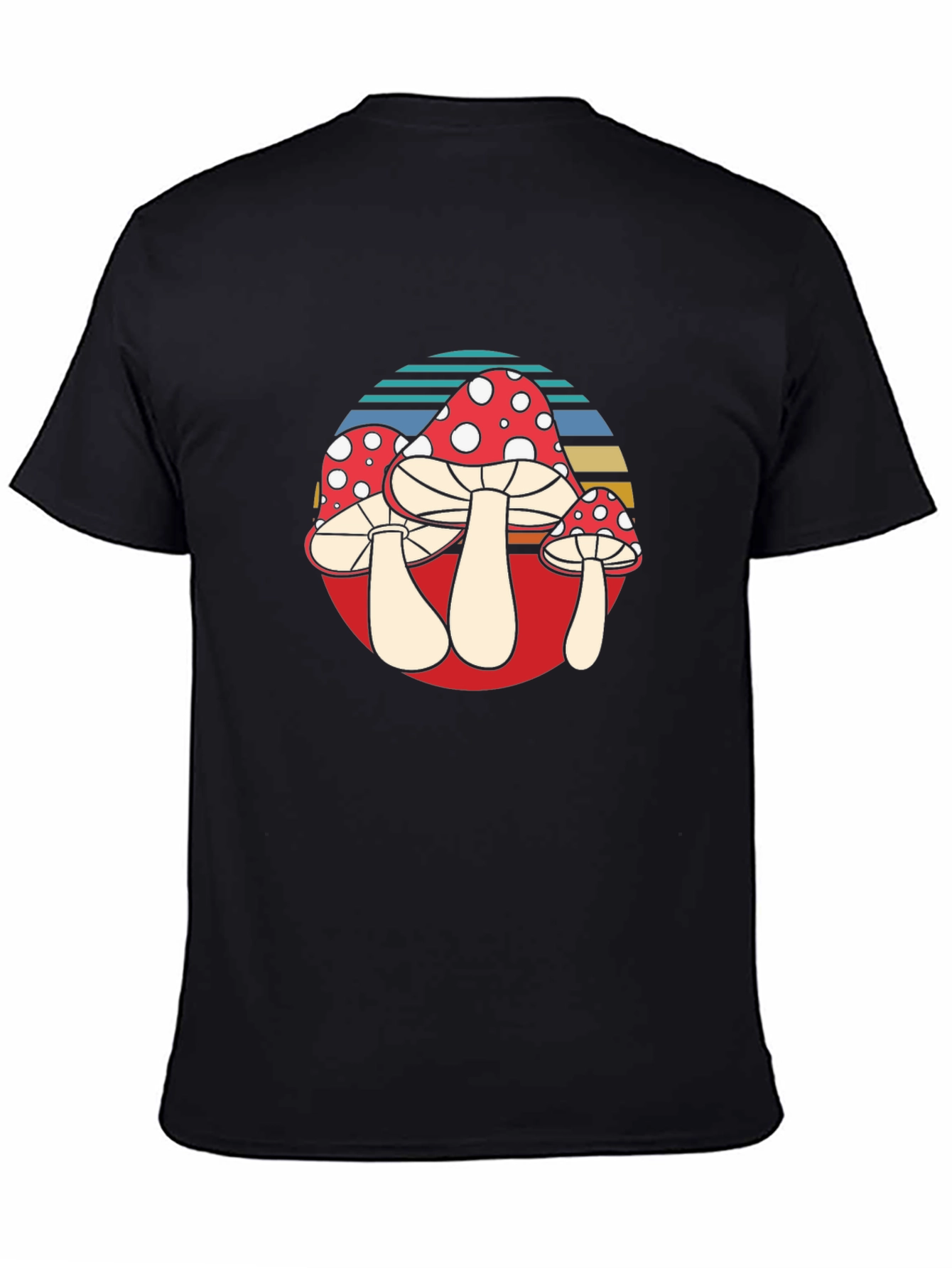 Black Retro Mushroom T-Shirt view 4
