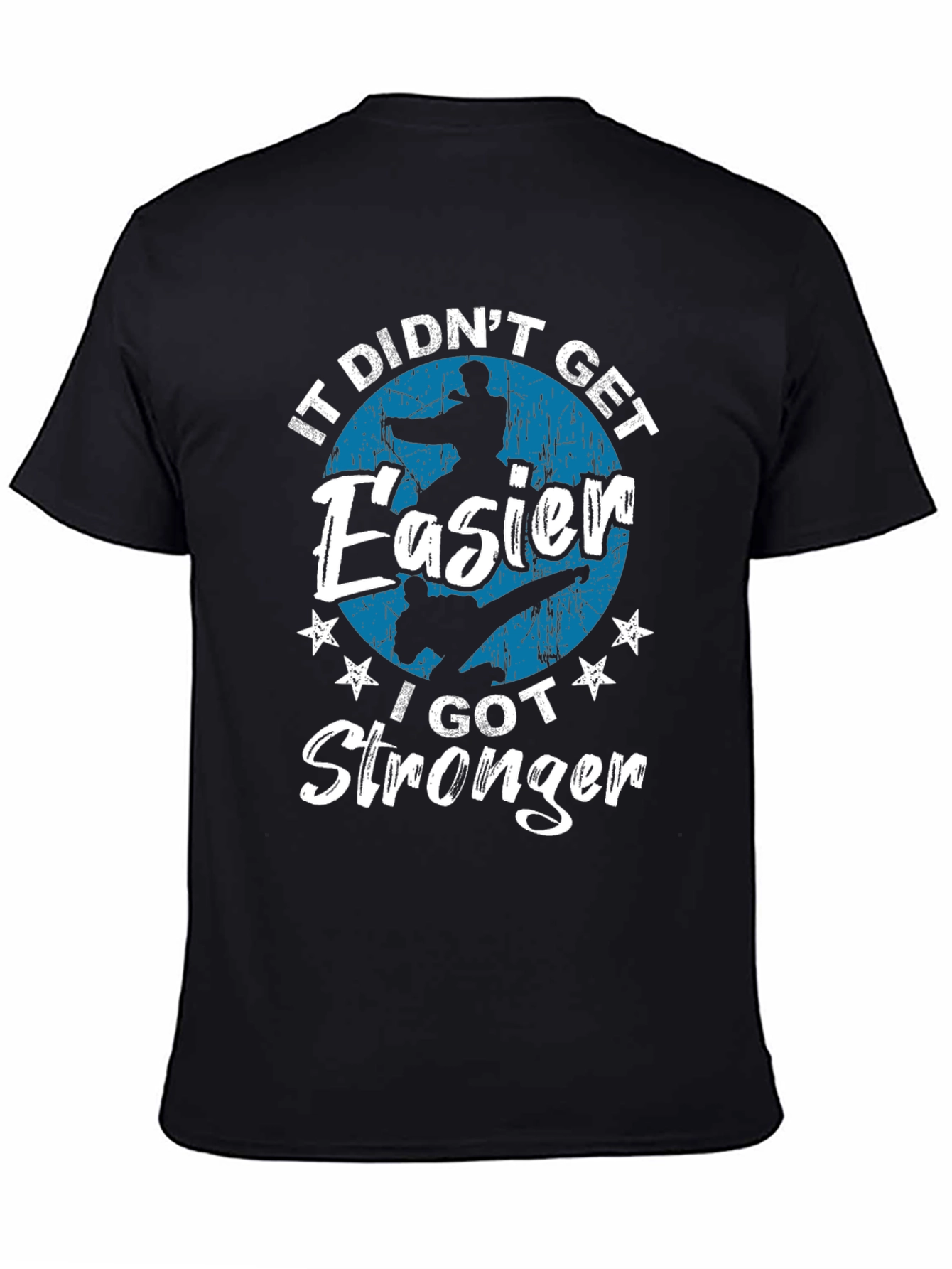 Black Martial Arts Stronger Black T-Shirt view 4
