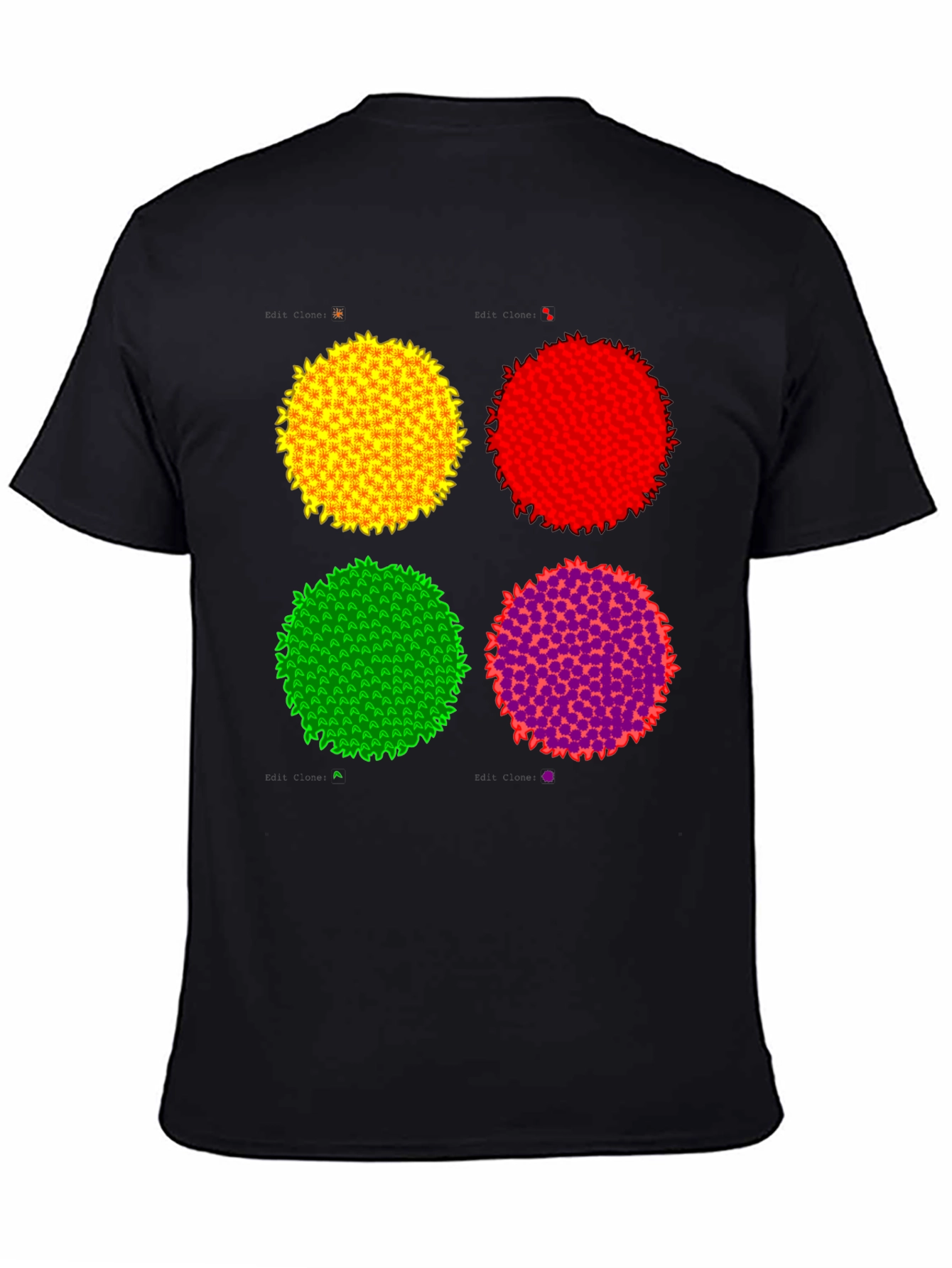 Black Abstract Circle Graphic Print Black Tee view 4