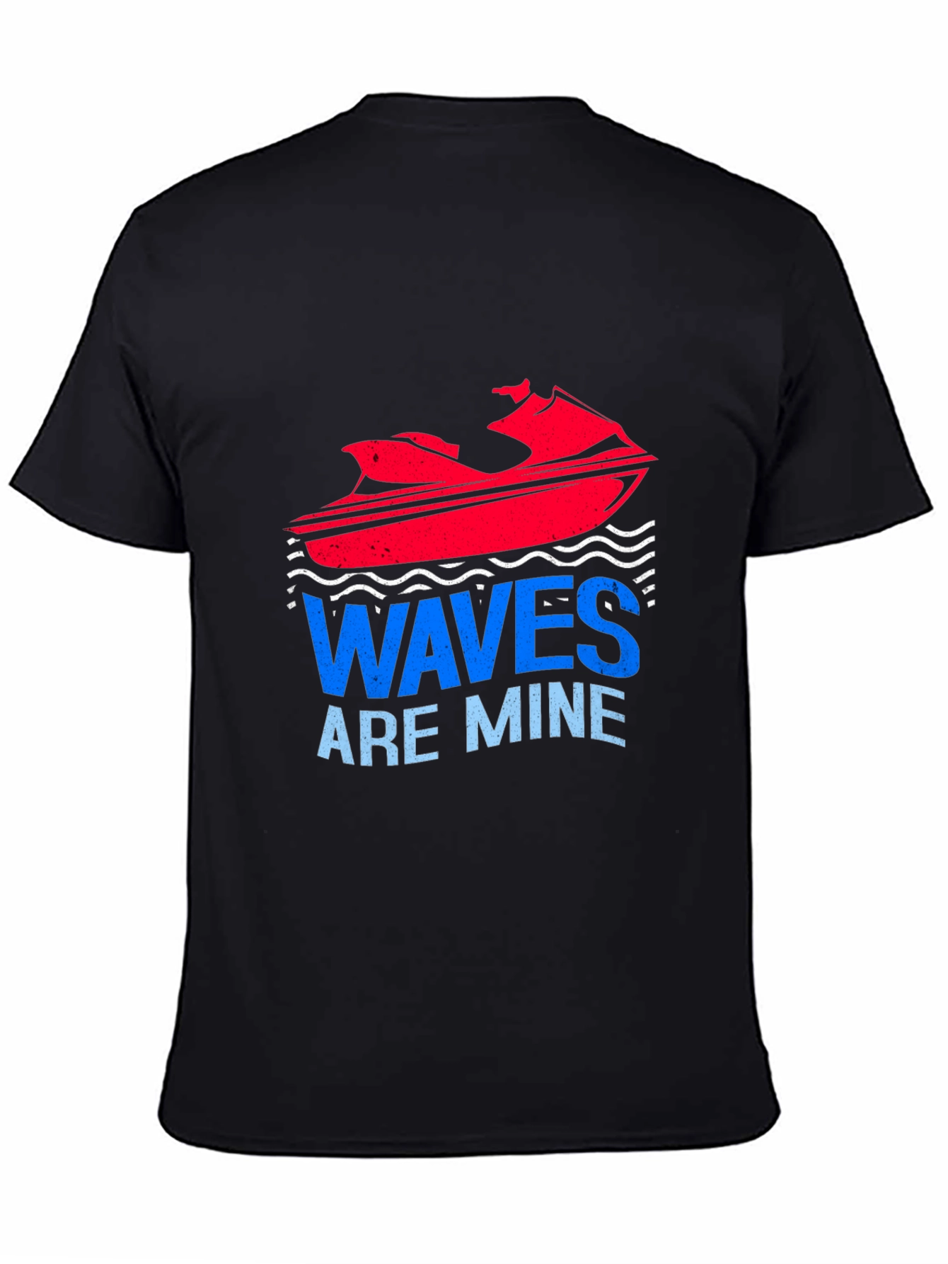 Black Waves Are Mine Graphic Tee - Jet Ski T-Shirt view 4