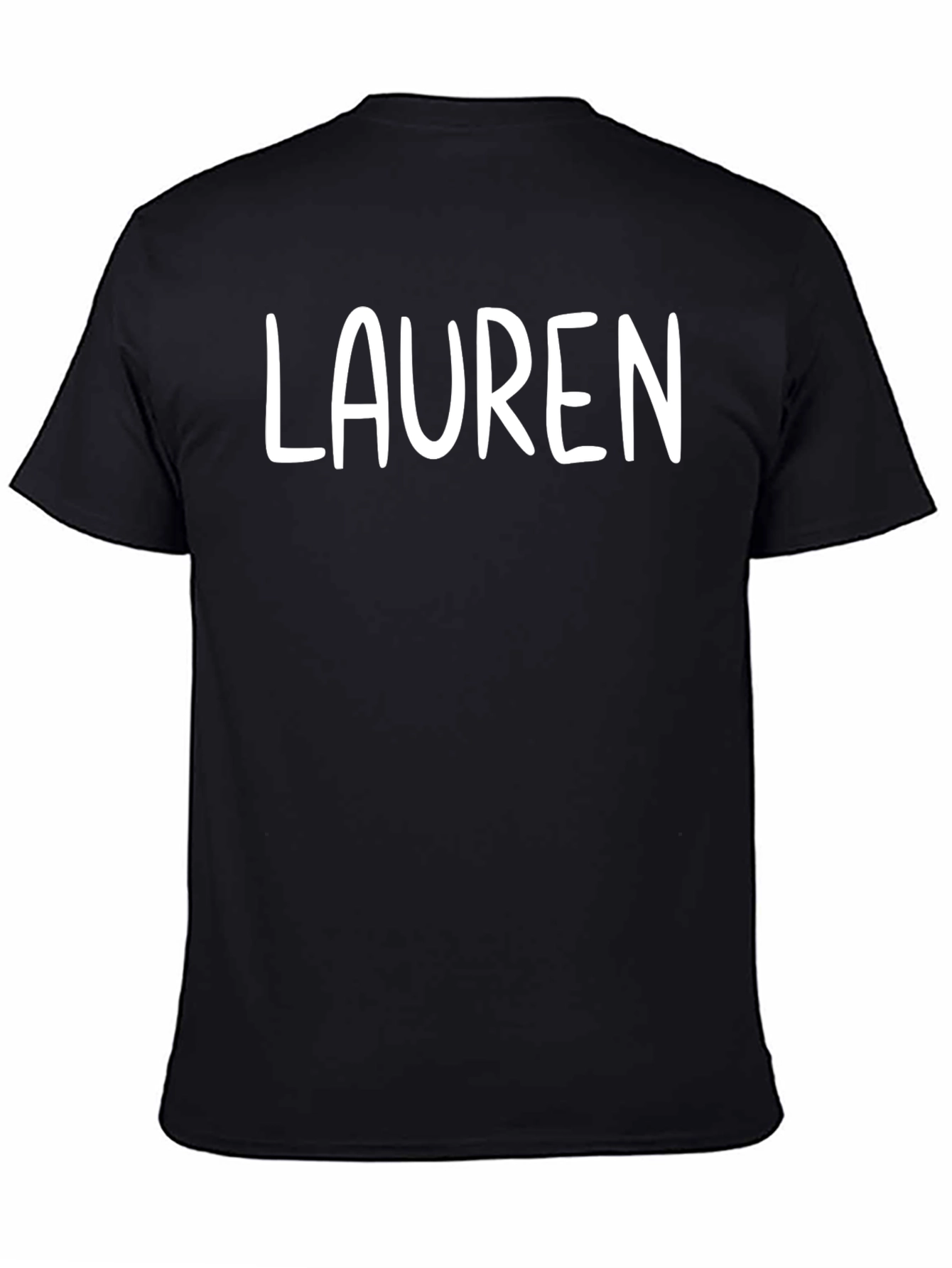 Custom Name Lauren Black T-Shirt - 4