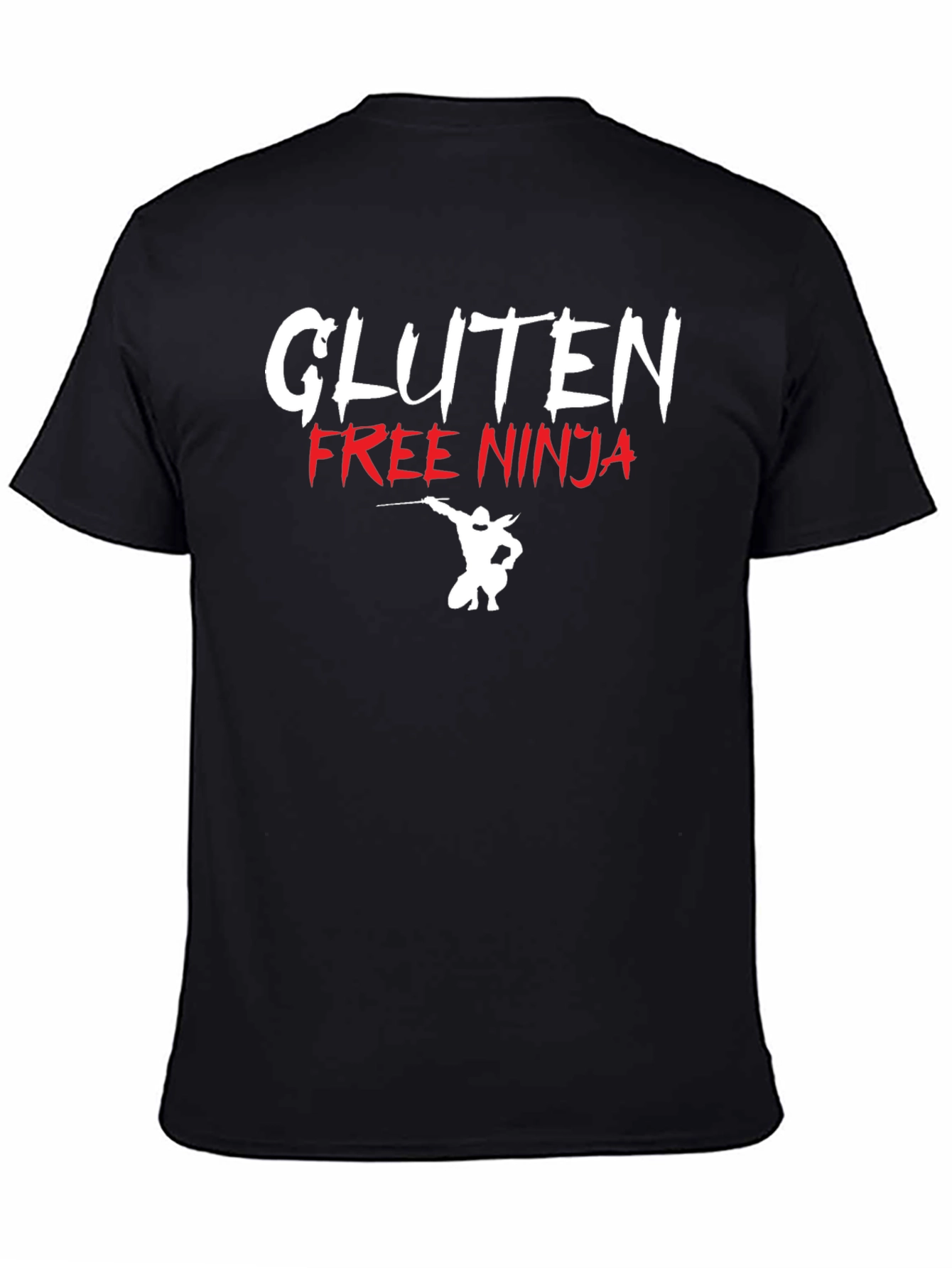 Black Gluten Free Ninja Graphic T-Shirt view 4