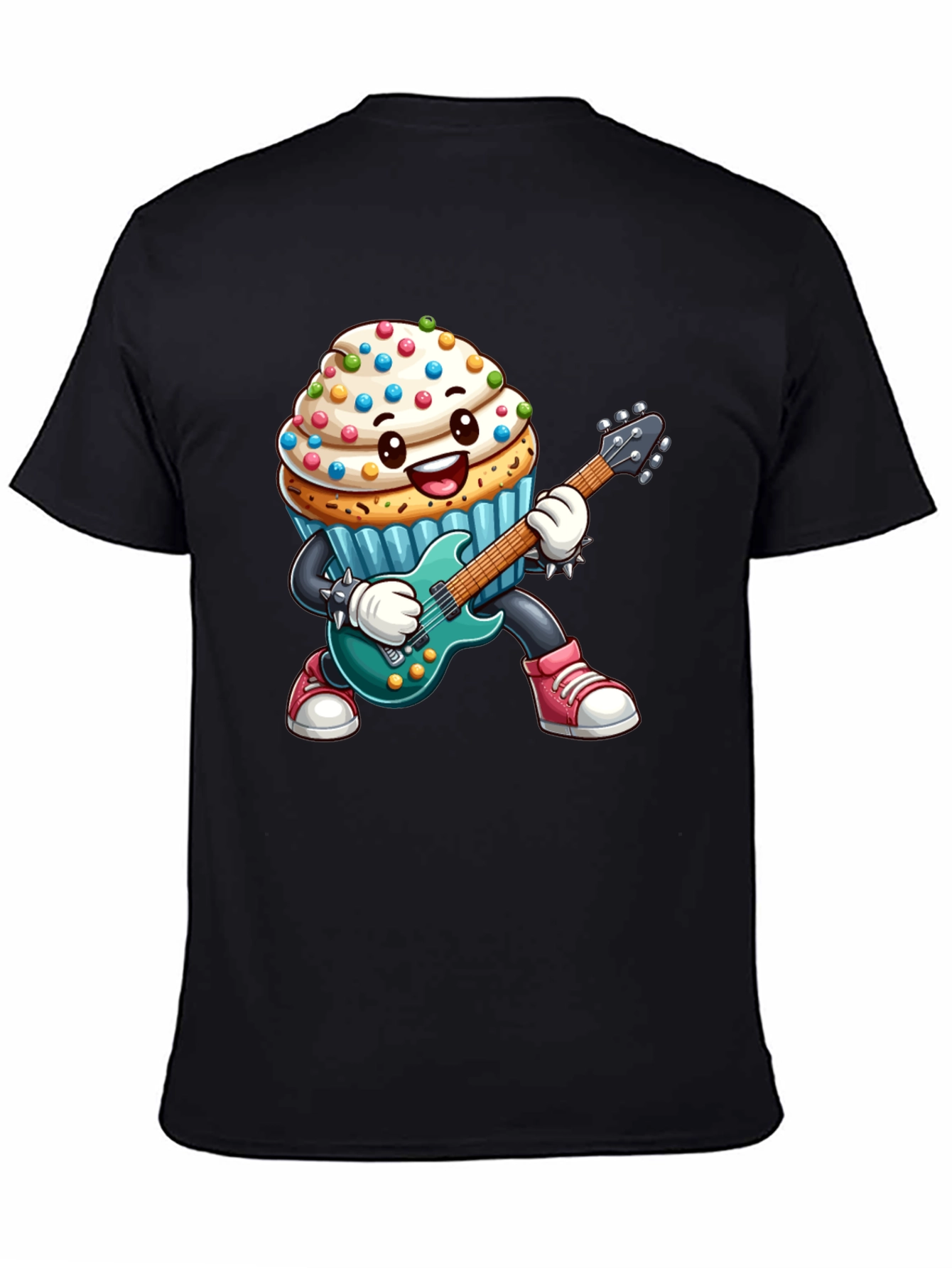 Black Cupcake Rocker Graphic Tee - Black Cotton T-Shirt view 4