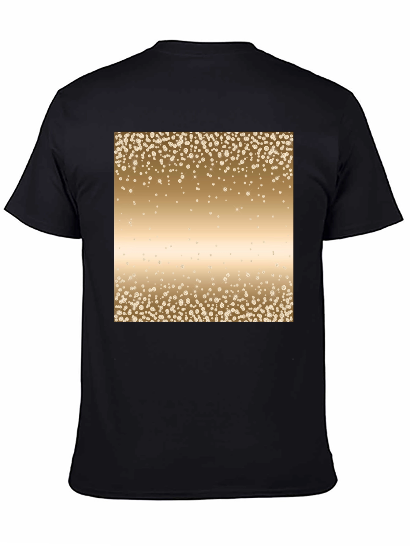 Black Men's Black Tee with Gold Confetti Print view 4