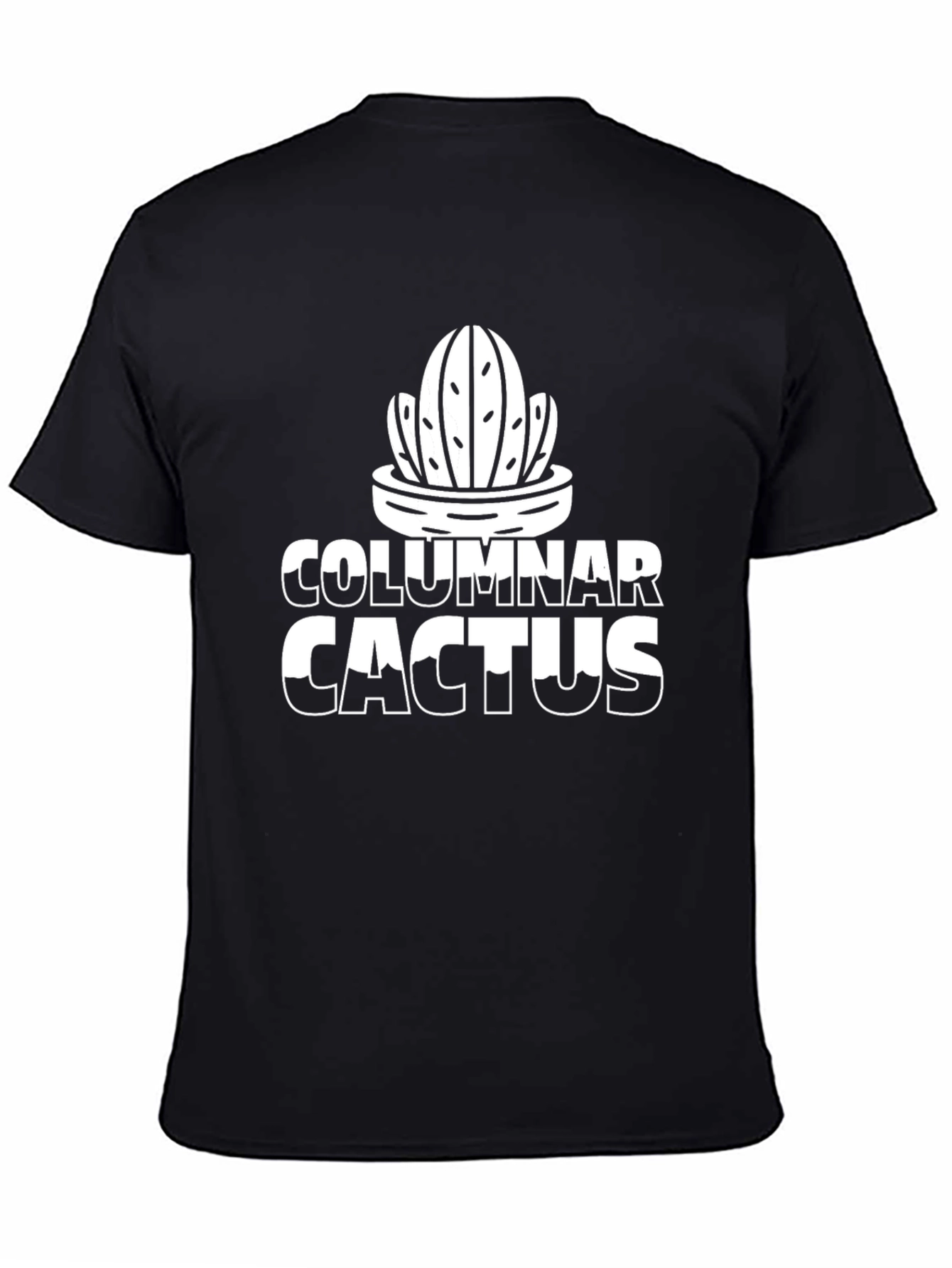 Black Columnar Cactus Graphic Tee - Black Cotton Blend view 4