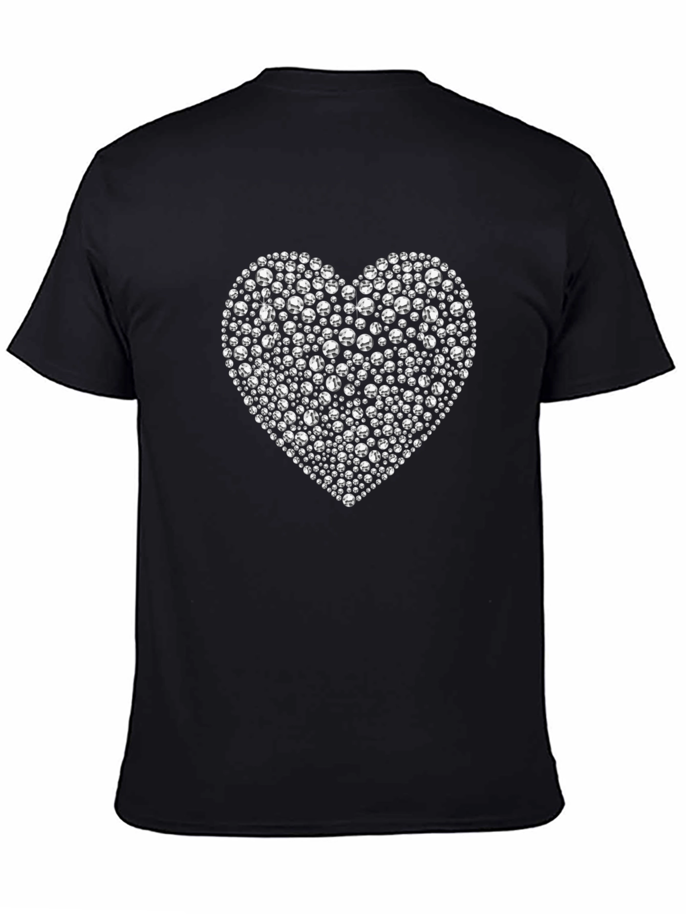 Black Heart of Diamonds Graphic Tee view 4