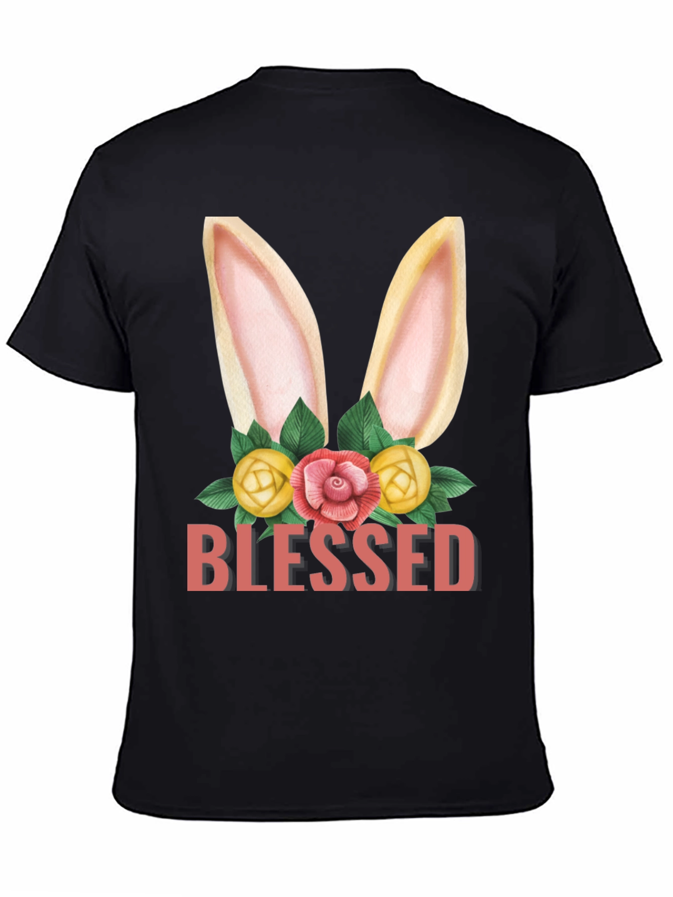 Blessed Easter Bunny Floral Graphic T-Shirt - 4