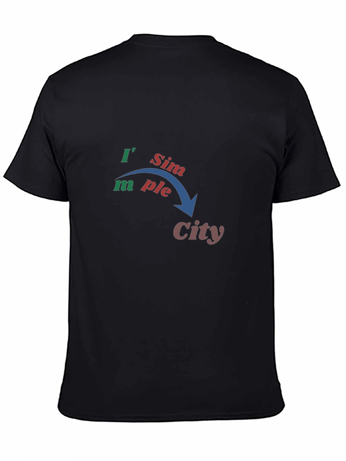Black Simple City Graphic T-Shirt view 4