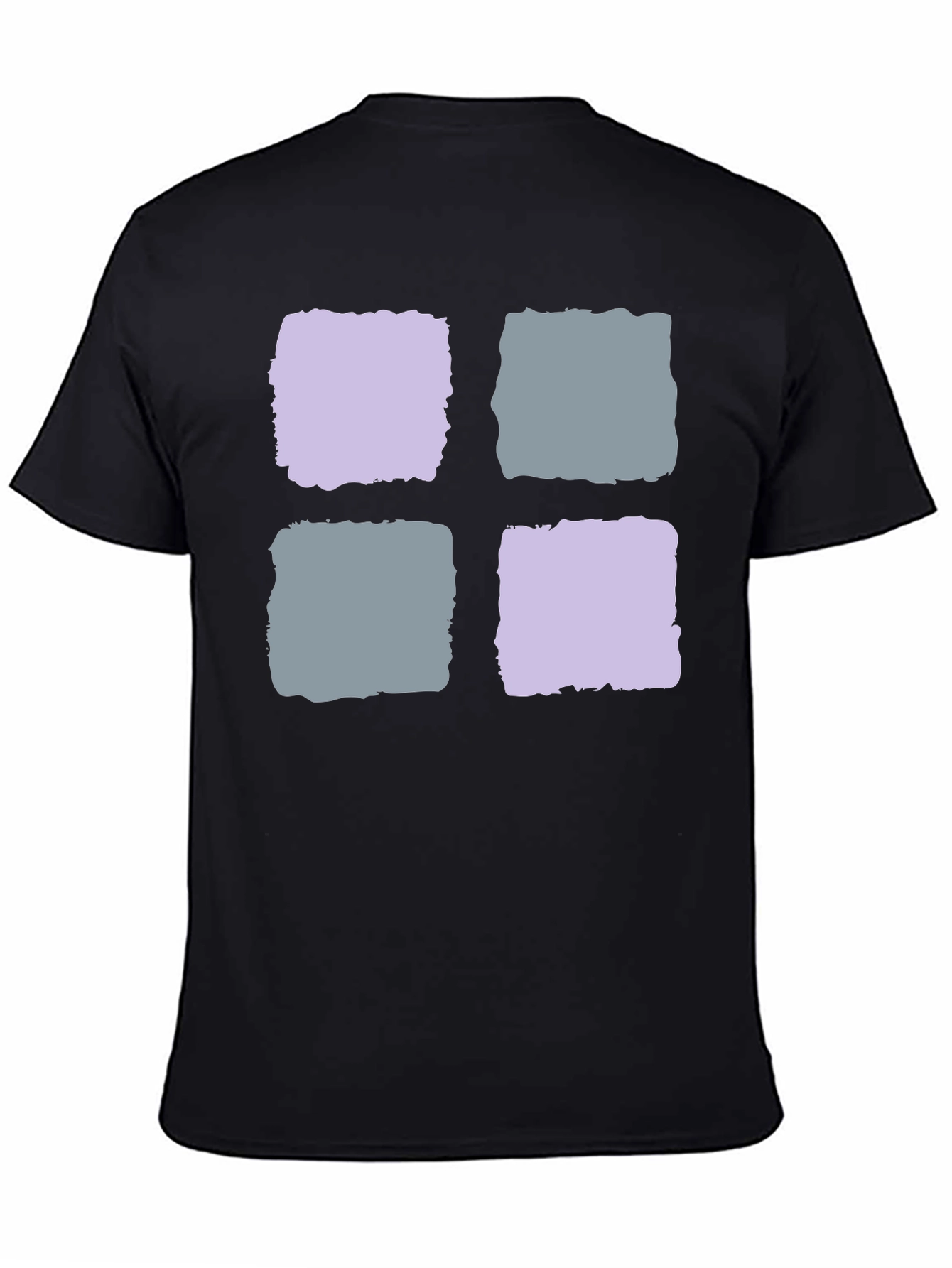 Black Abstract Squares Black T-Shirt view 4