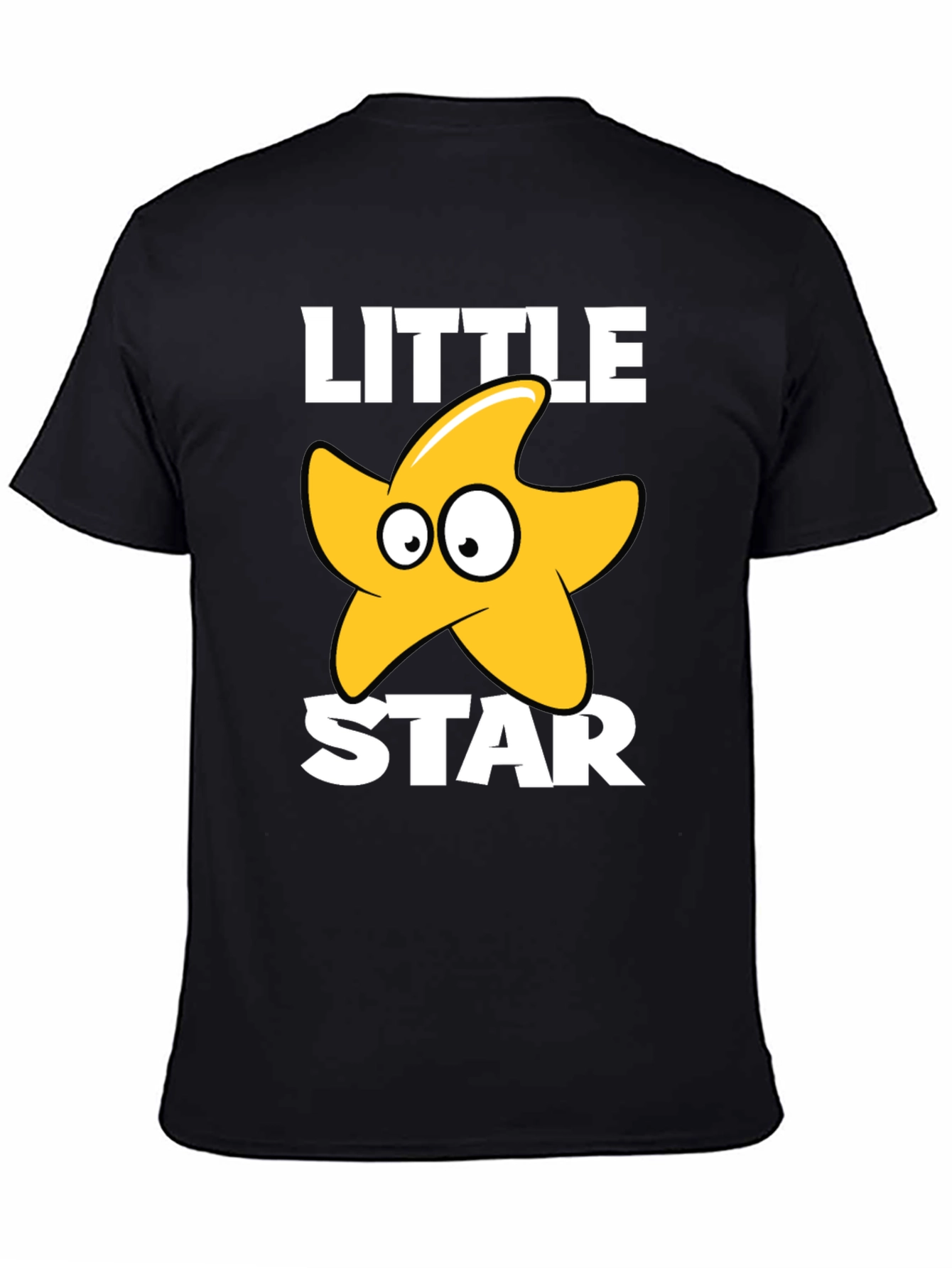 Black Cute 'Little Star' Graphic T-Shirt - Black view 4