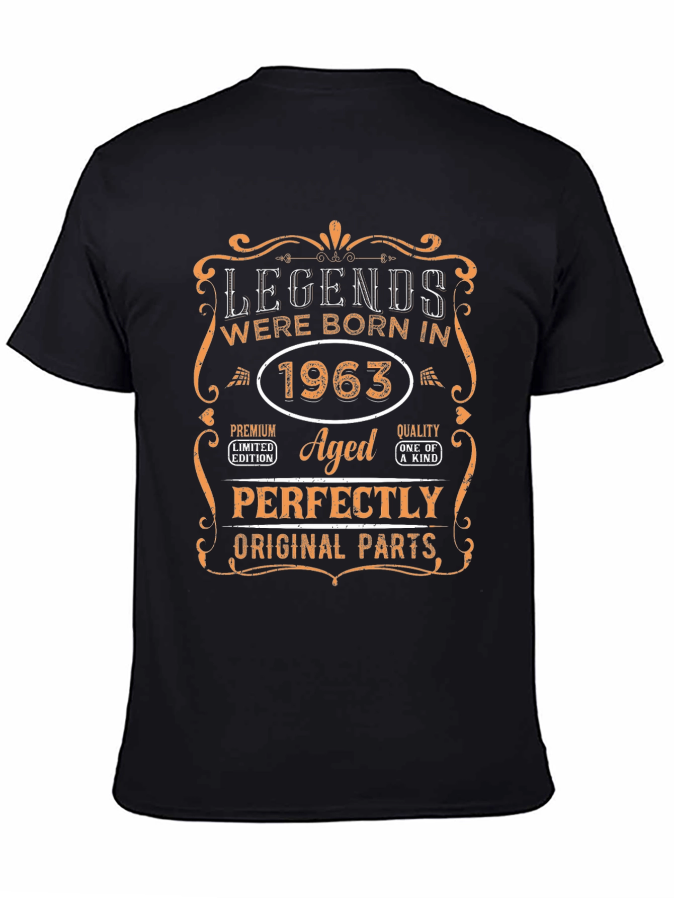 Black Legends Born In 1963 Aged Perfectly T-Shirt view 4