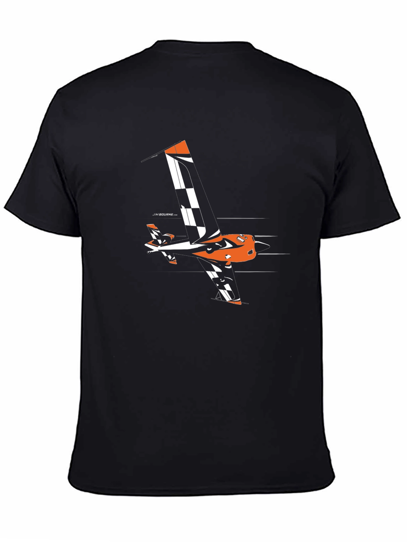 Black Orange Aerobatic Airplane T-Shirt - Black view 4