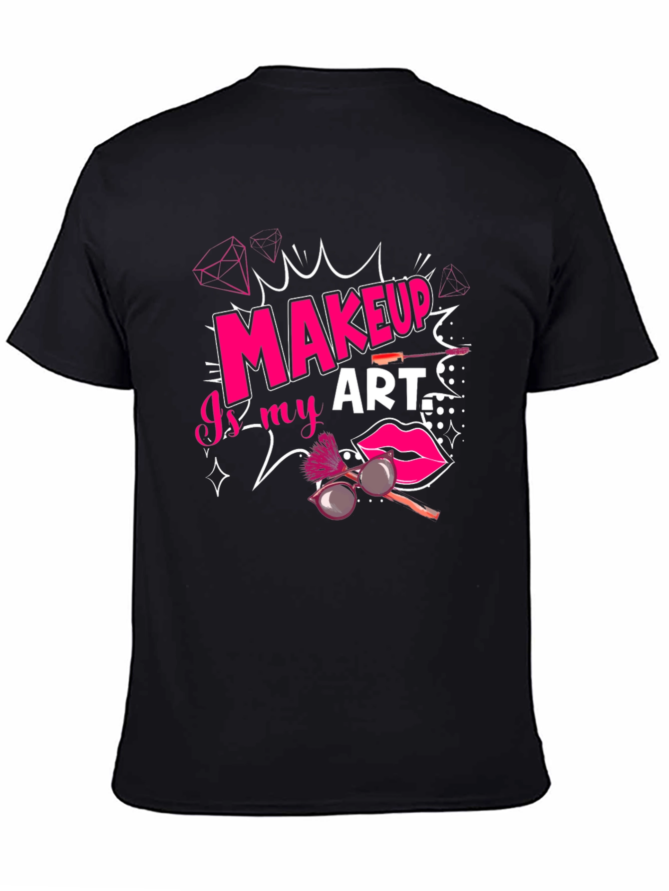 Black Makeup is My Art T-Shirt - Black view 4