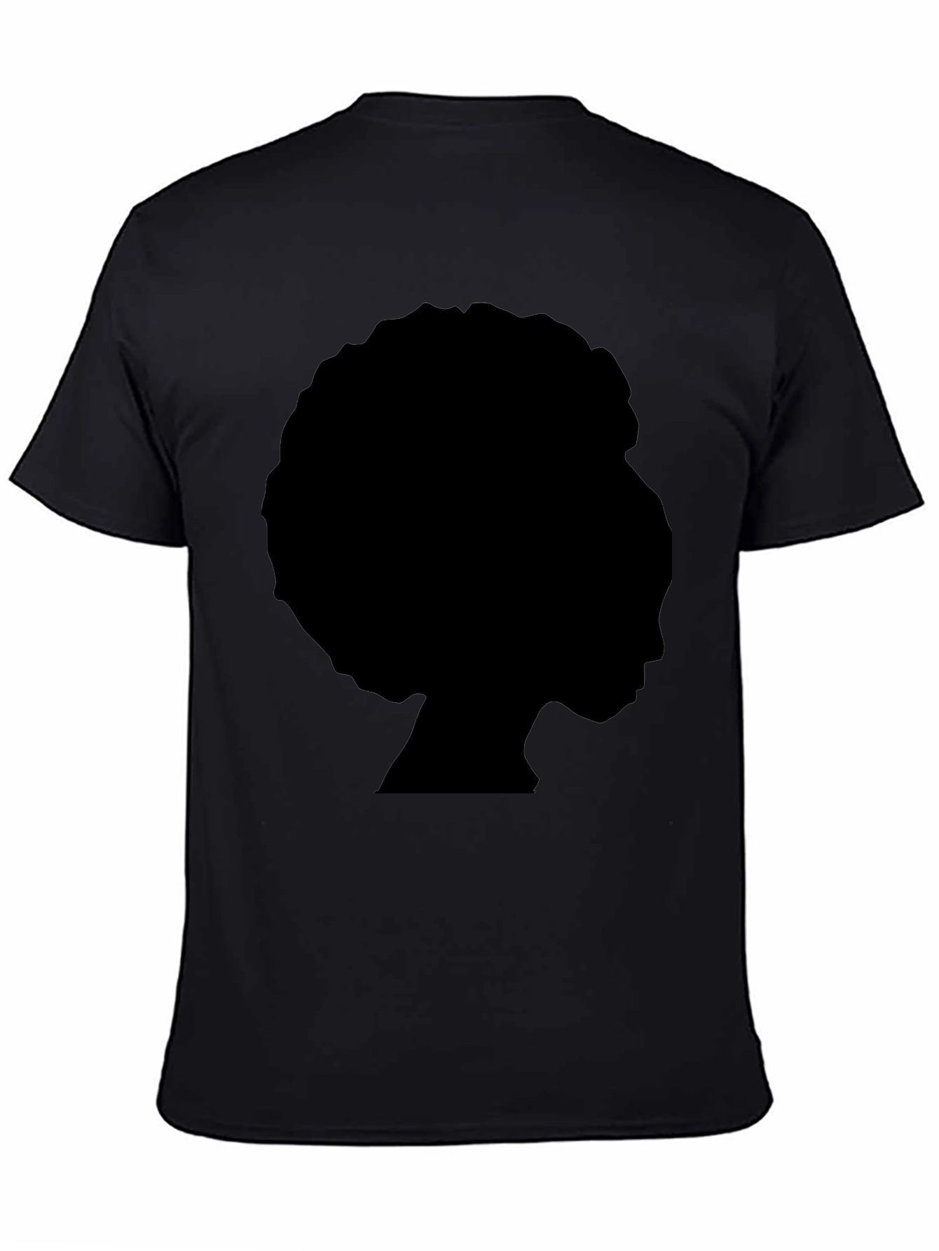 Black Afro Silhouette Graphic Tee - Cool Black T-Shirt view 4