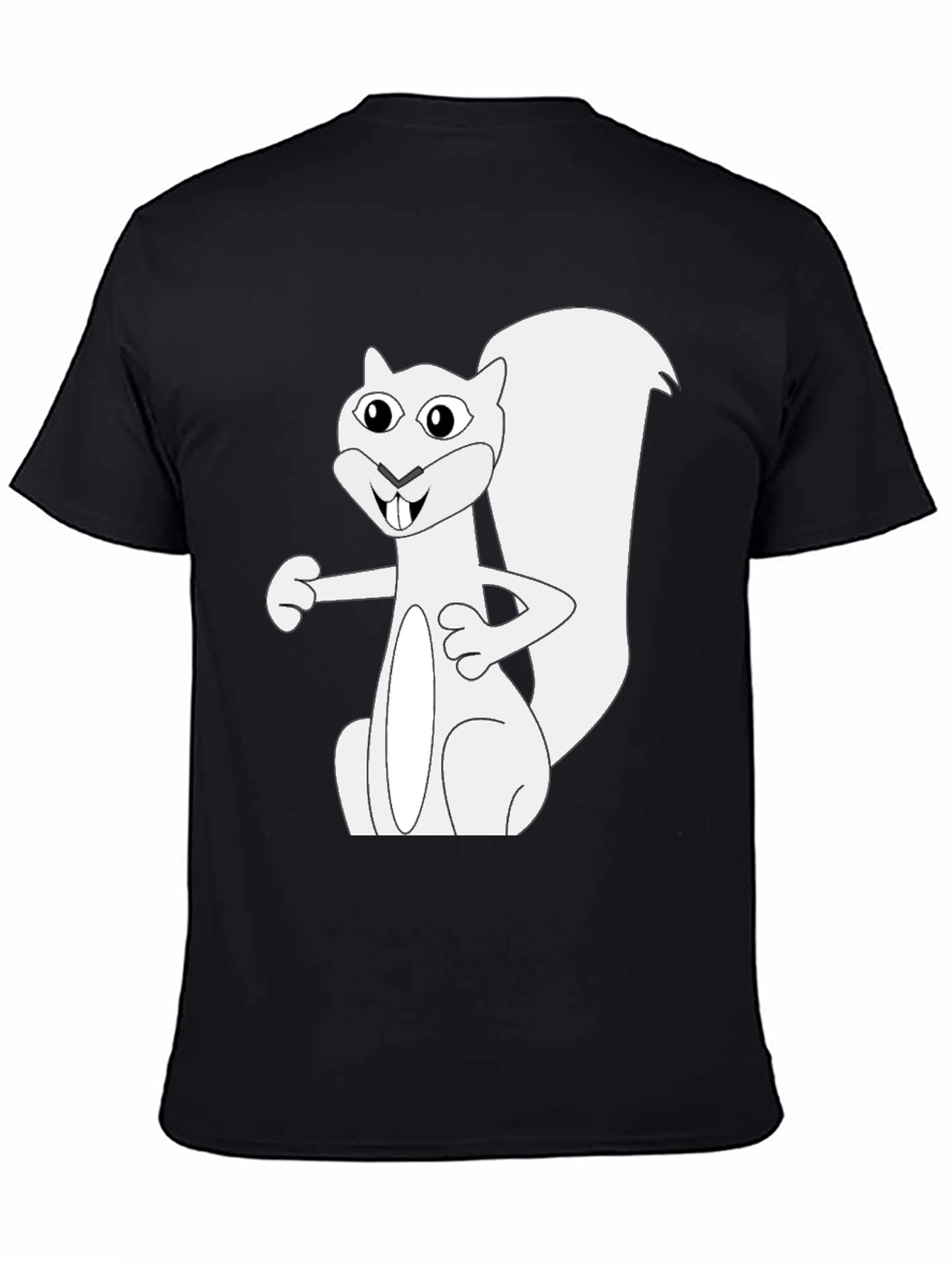 Black Squirrel Graphic Tee - Black Cotton T-Shirt view 4