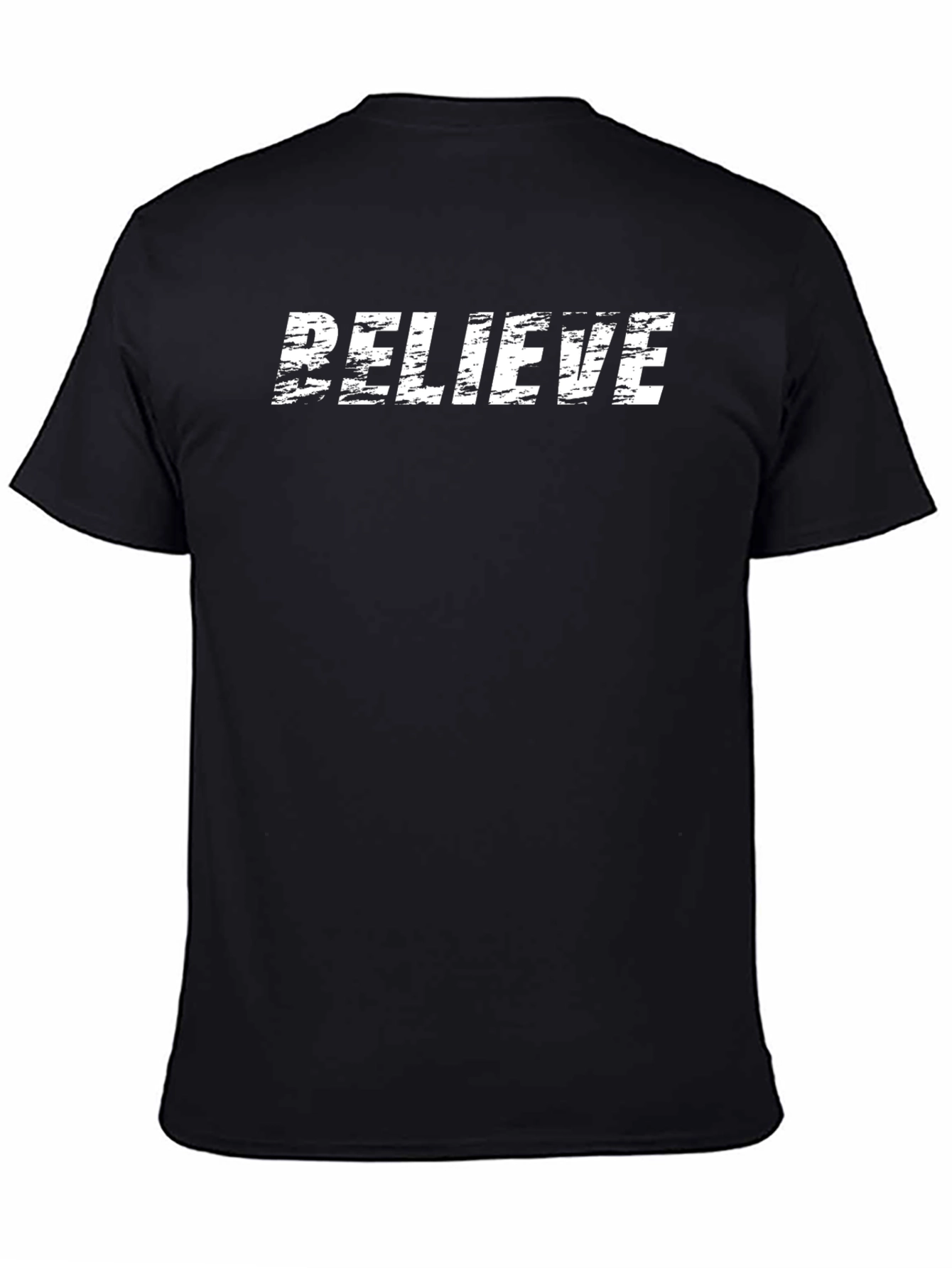 Black Believe Graphic Tee - Stylish Black Cotton T-Shirt view 4
