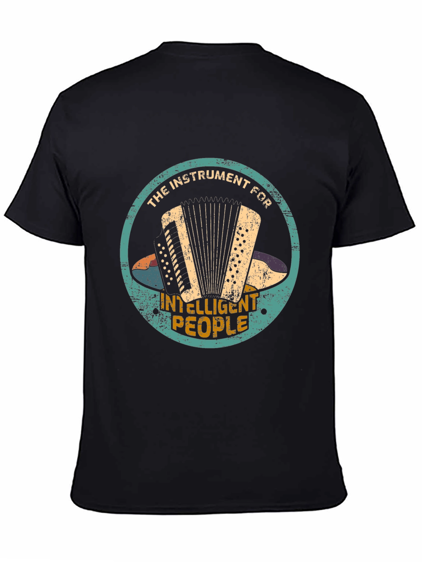 Black Accordion Player T-Shirt - Instrument for Smart People! view 4