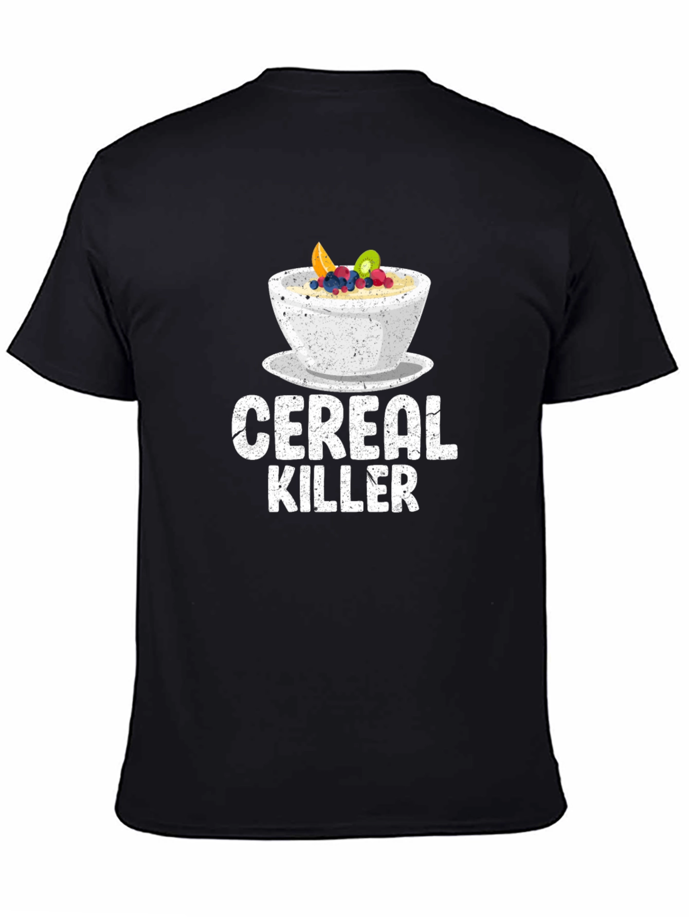 Black Cereal Killer Graphic Tee - Funny Food Pun Shirt view 4