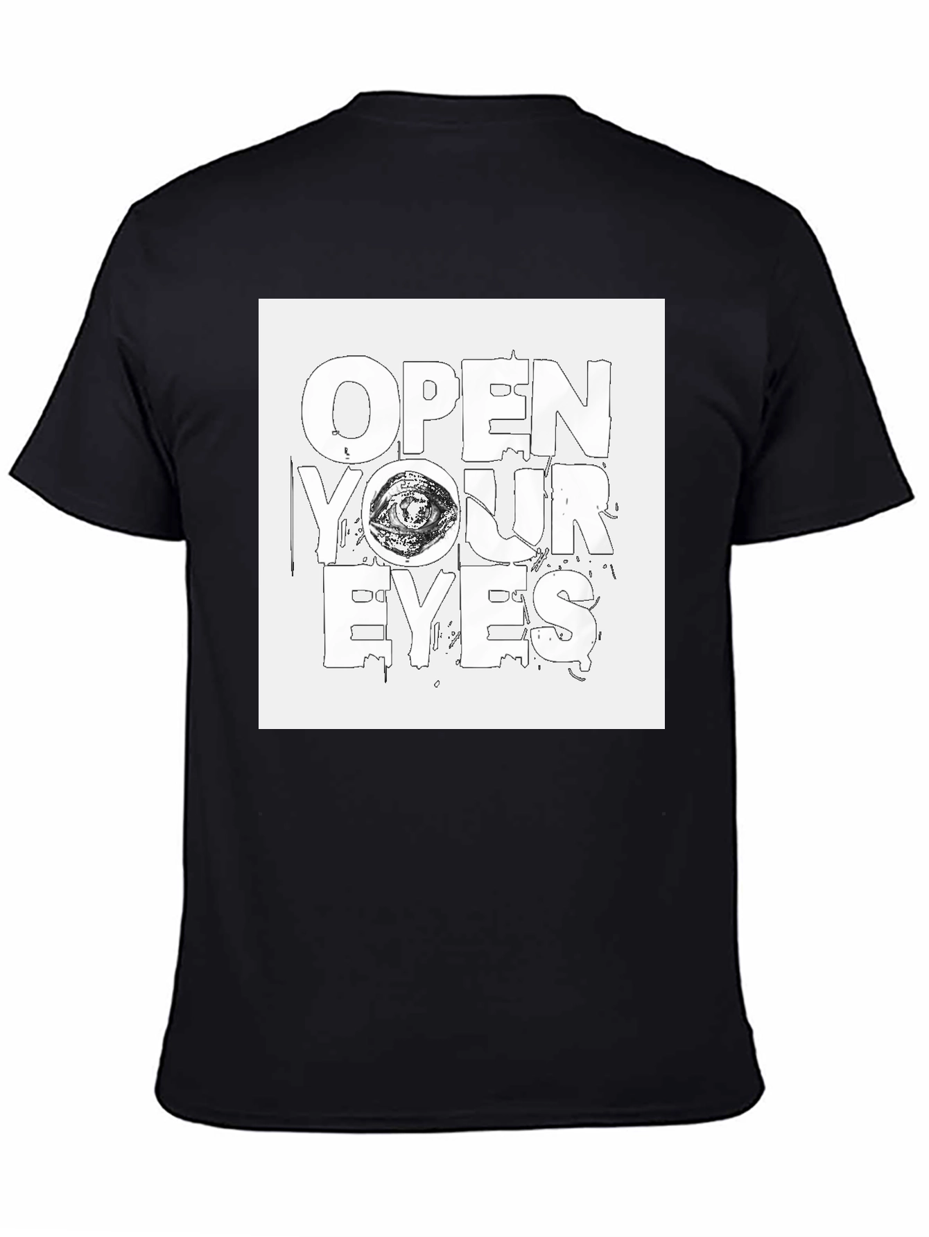 Black Open Your Eyes Graphic T-Shirt view 4